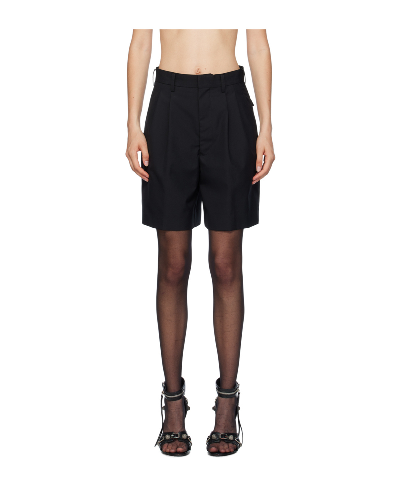 Junya Watanabe Black Four-pocket Shorts In Black