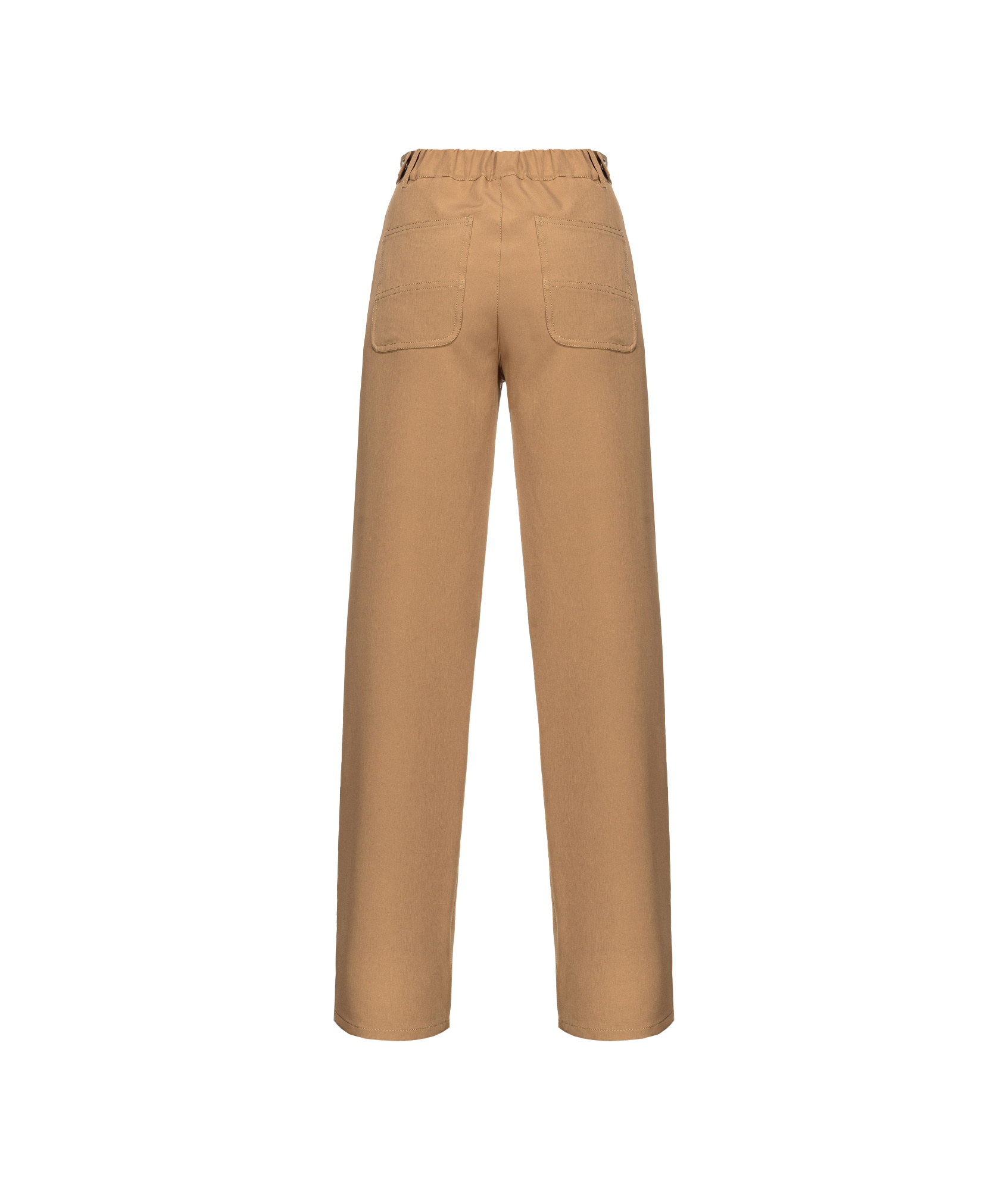 Pinko Pentola High-waisted Straight-leg Trousers In Brown