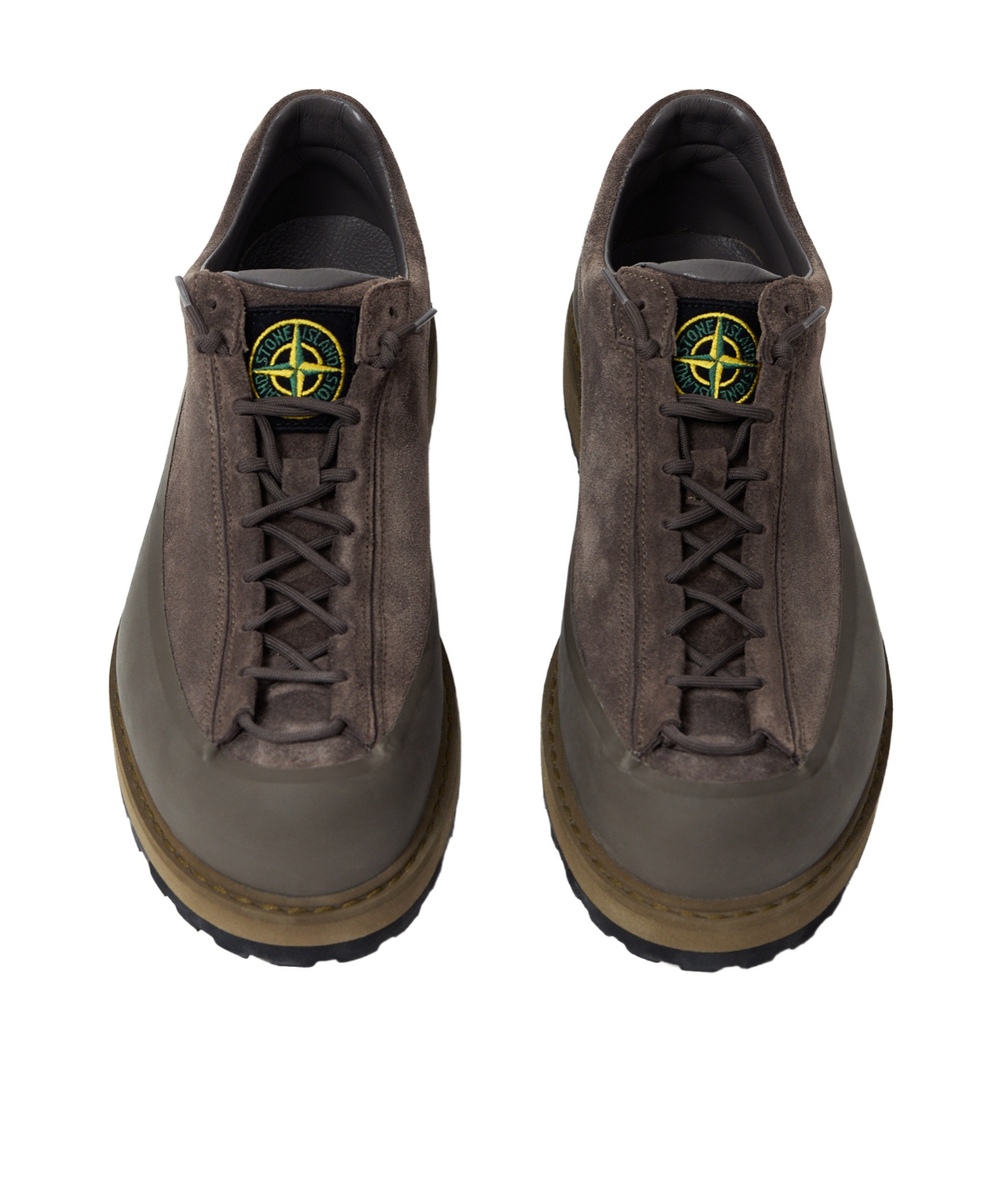 Stone Island Lace-up Suede Sneakers In Green