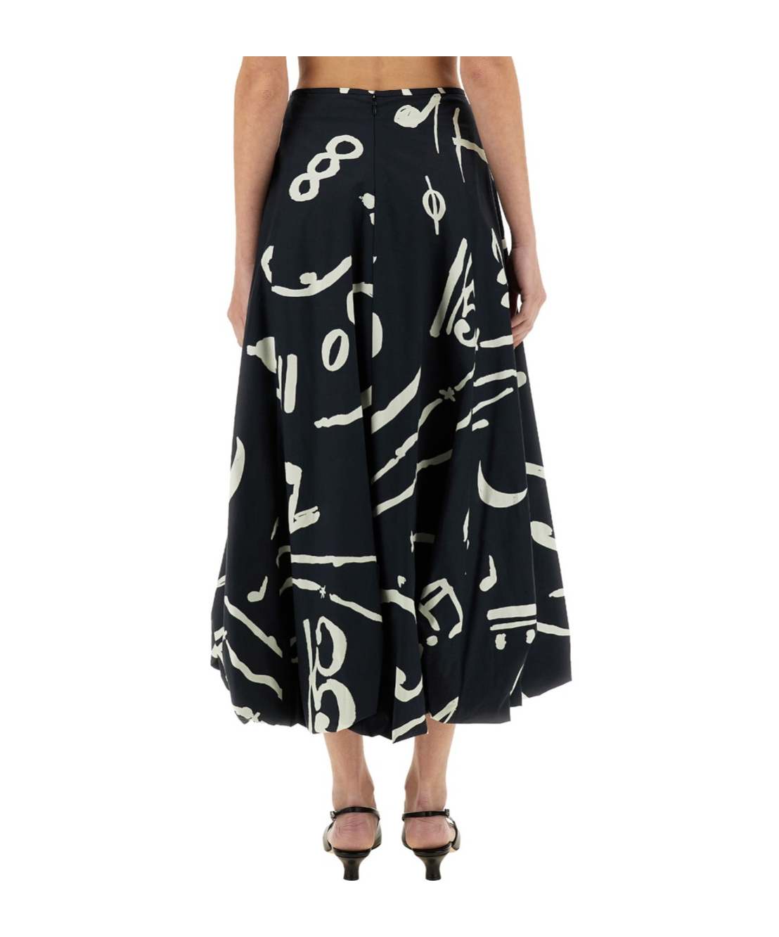 Alysi Abstract-print Maxi Skirt In Black