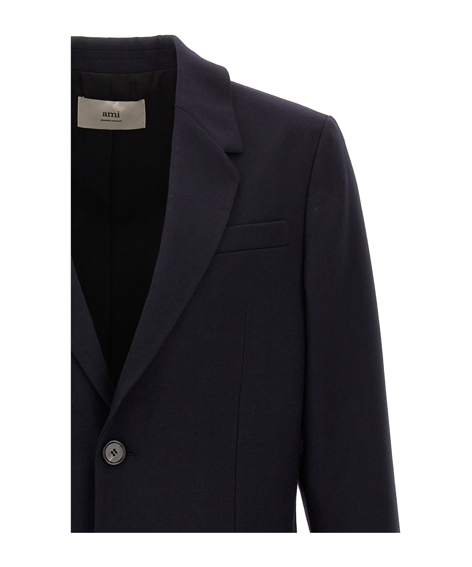 Ami Alexandre Mattiussi Ami Paris Single-breasted Wool Blazer In Black