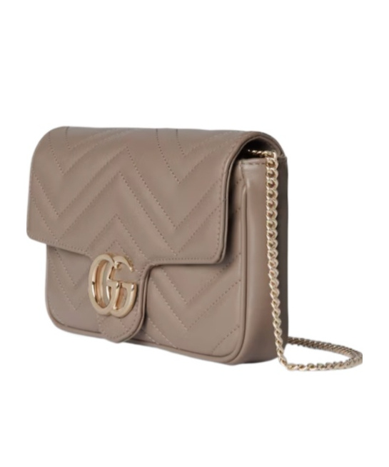 Gucci Supermini Gg Marmont 2.0 Shoulder Bag Unica In Brown