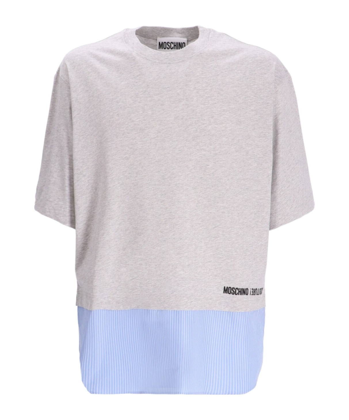 Moschino Two-tone Logo-print T-shirt In White