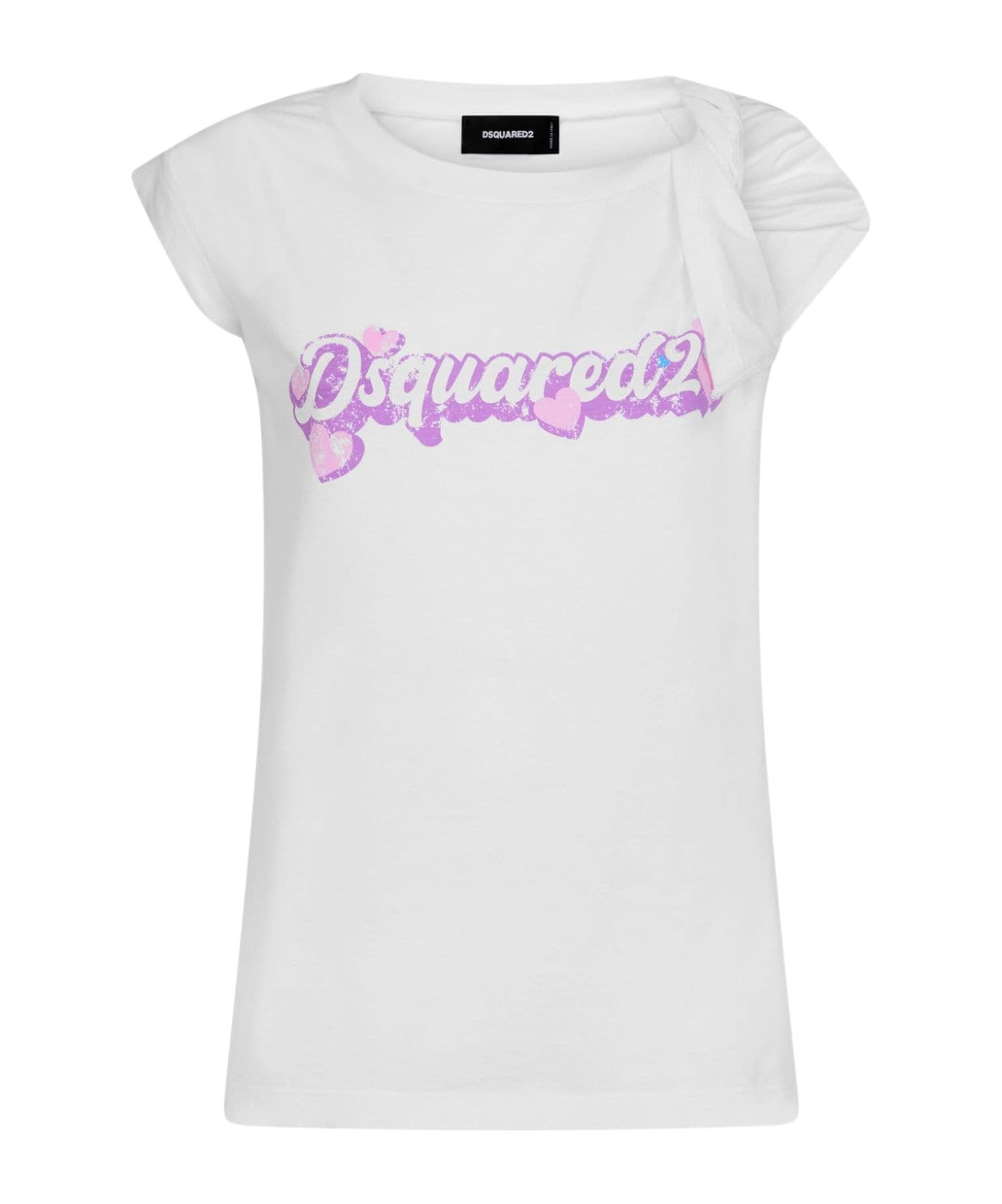 Dsquared2 White Knotted T-shirt In White