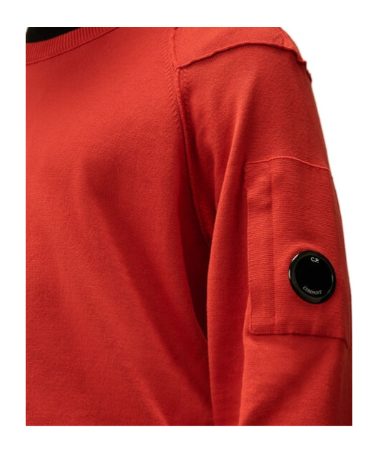 C.p. Company Sea Island Crewneck Lens Knit In Red