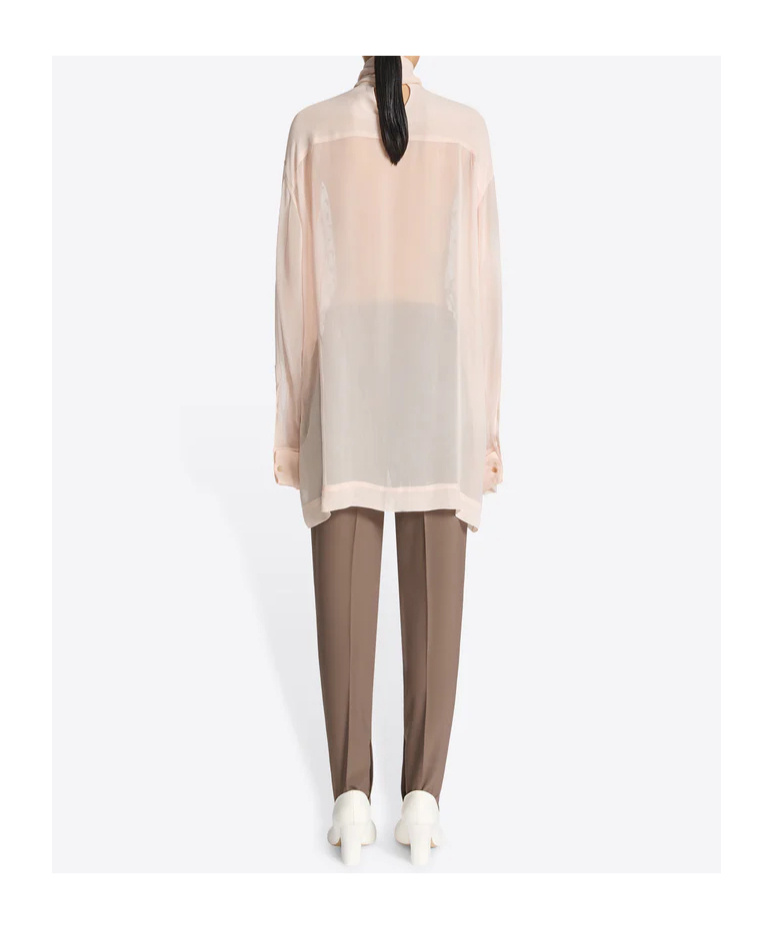 Dries Van Noten Embellished Tie-neck Blouse In Brown