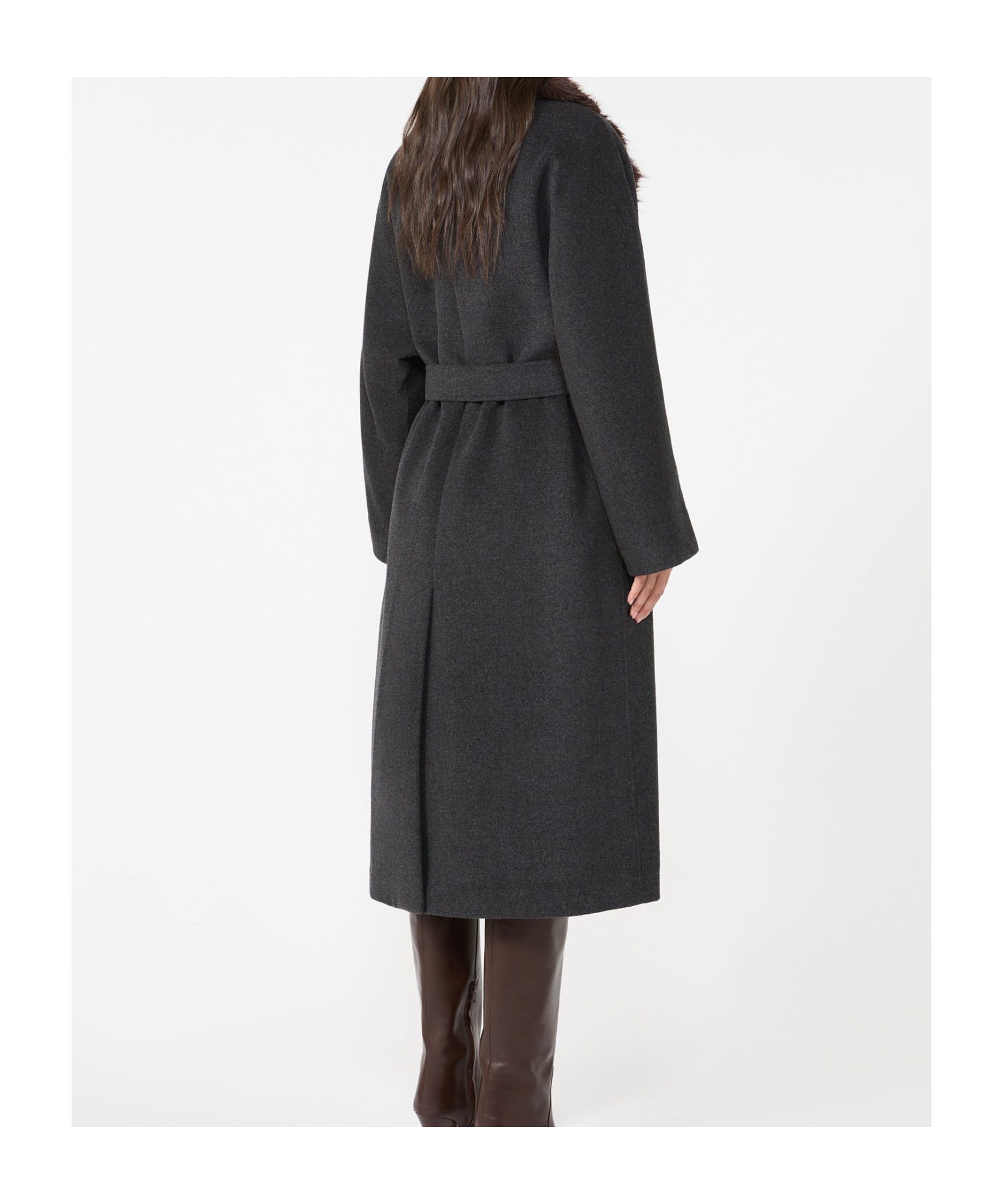 Weekend Max Mara Wool Wrap Coat In Black