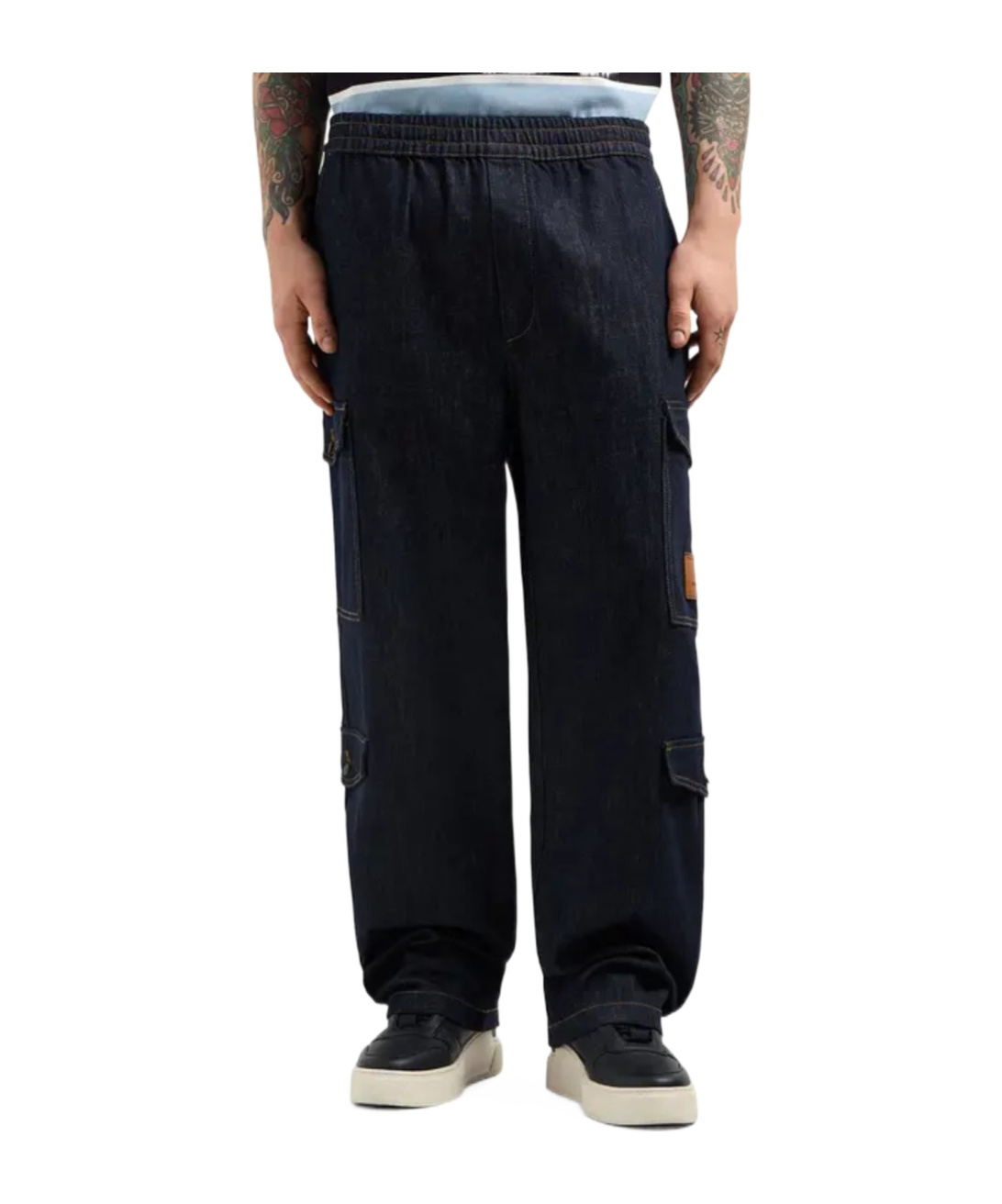 Armani Exchange Elastic Waist Jeans In Black