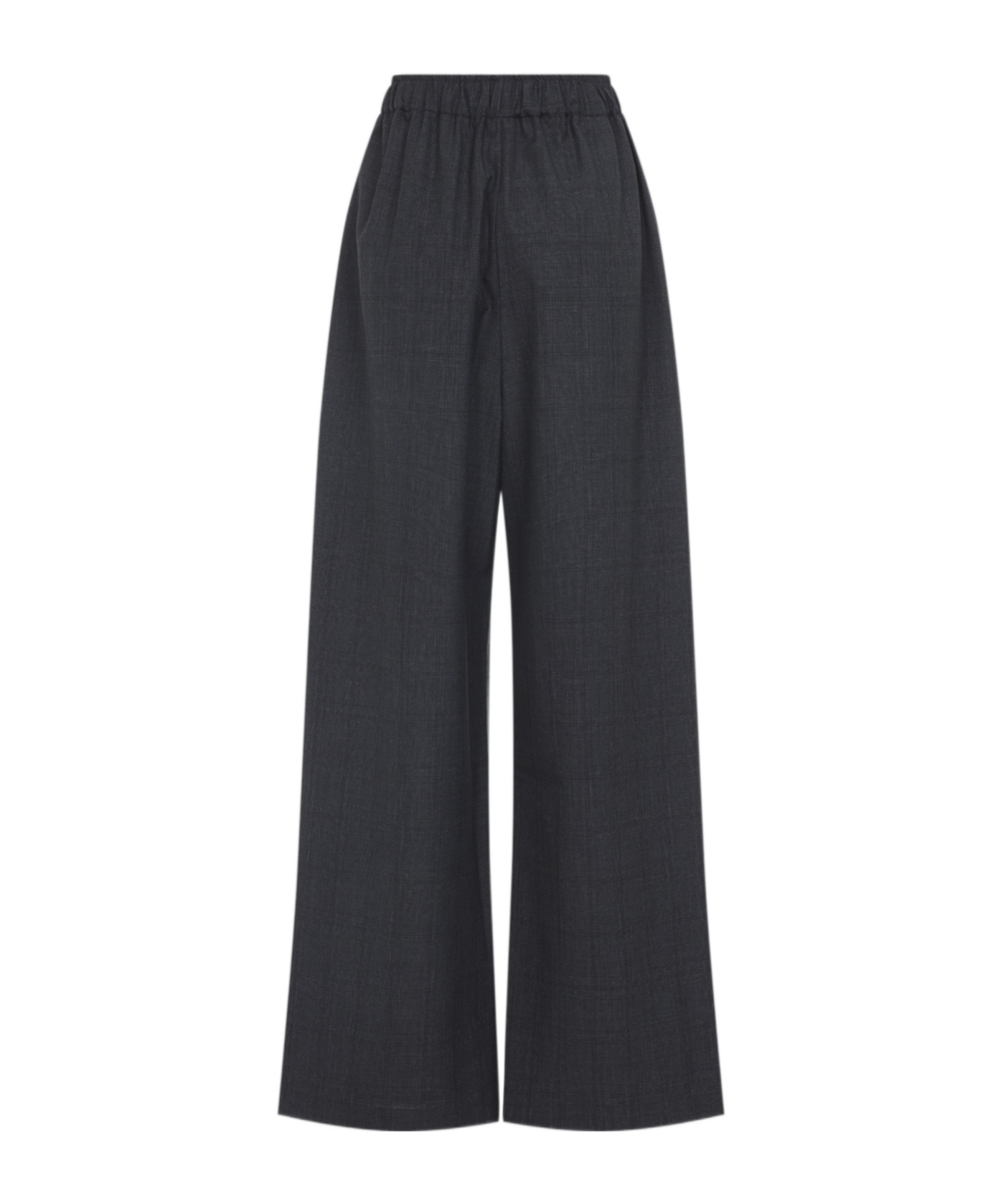 The Frankie Shop Dark Grey Virgin Wool Baxter Plaid Track Pants In Gray