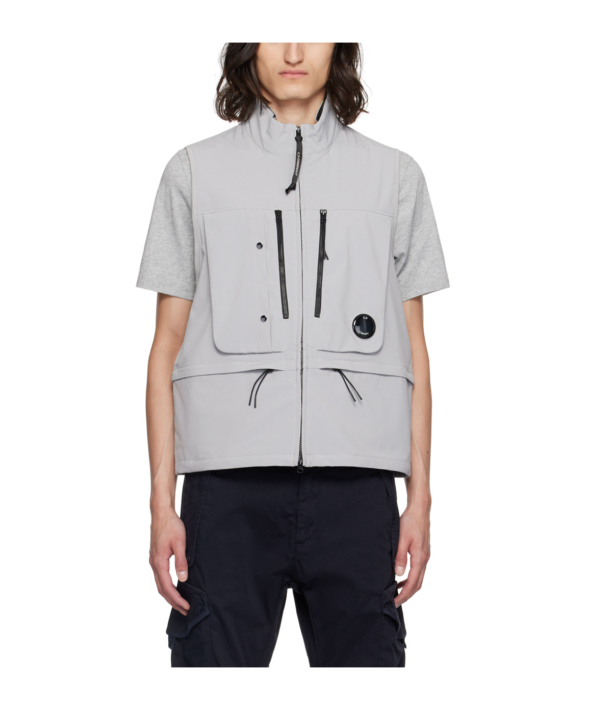 Shop C.p. Company Zippered Pocket Vest In White