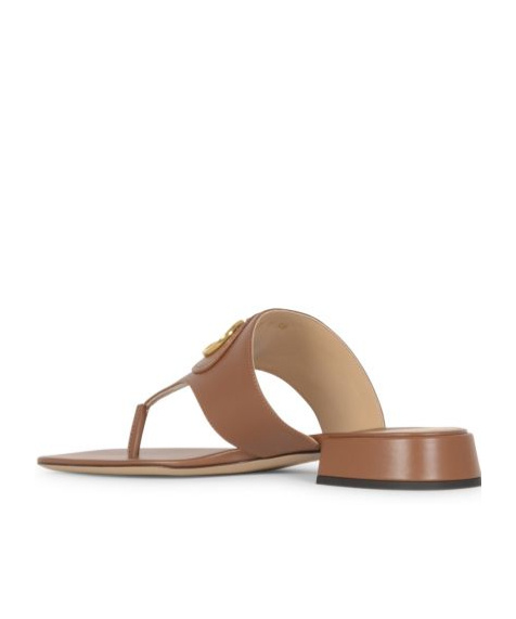 Valentino Logo High-heeled Sandals In Brown