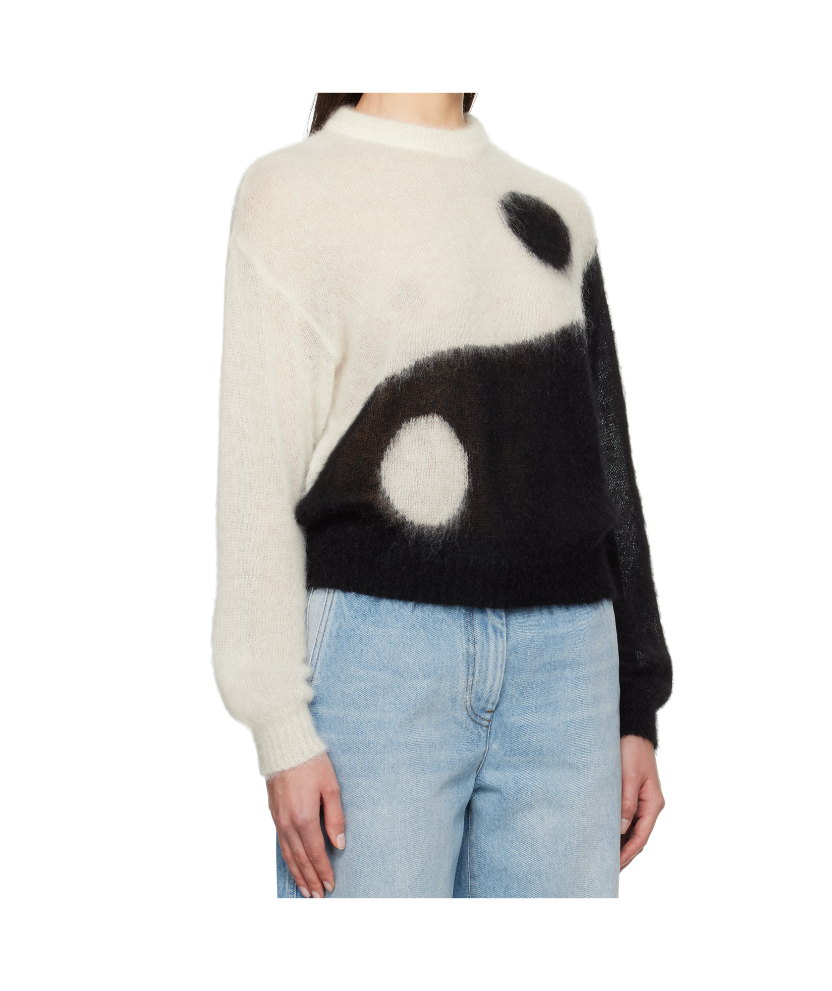 Moschino Crew Neck Long Sleeve Sweater In Black