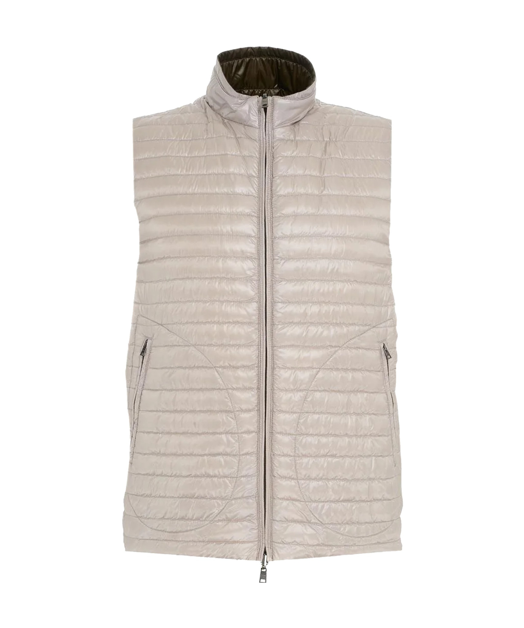 Herno Zip-up Reversible Gilet In Brown