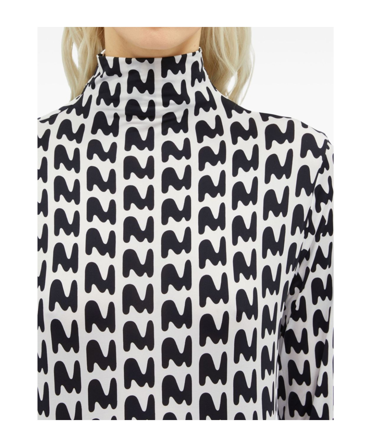 Msgm Logo-print High-neck T-shirt In White
