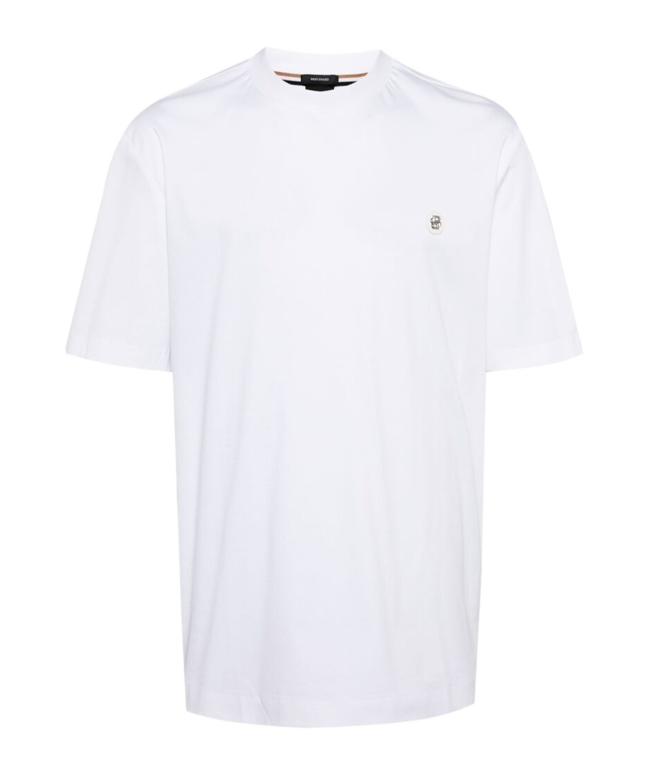 Hugo Boss White Regular-fit Monogram Print T-shirt In White