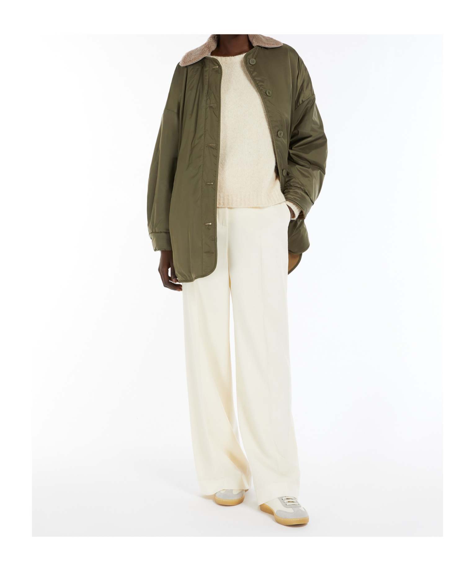 Weekend Max Mara Long-sleeved Double-sided Cotton Suit In Brown