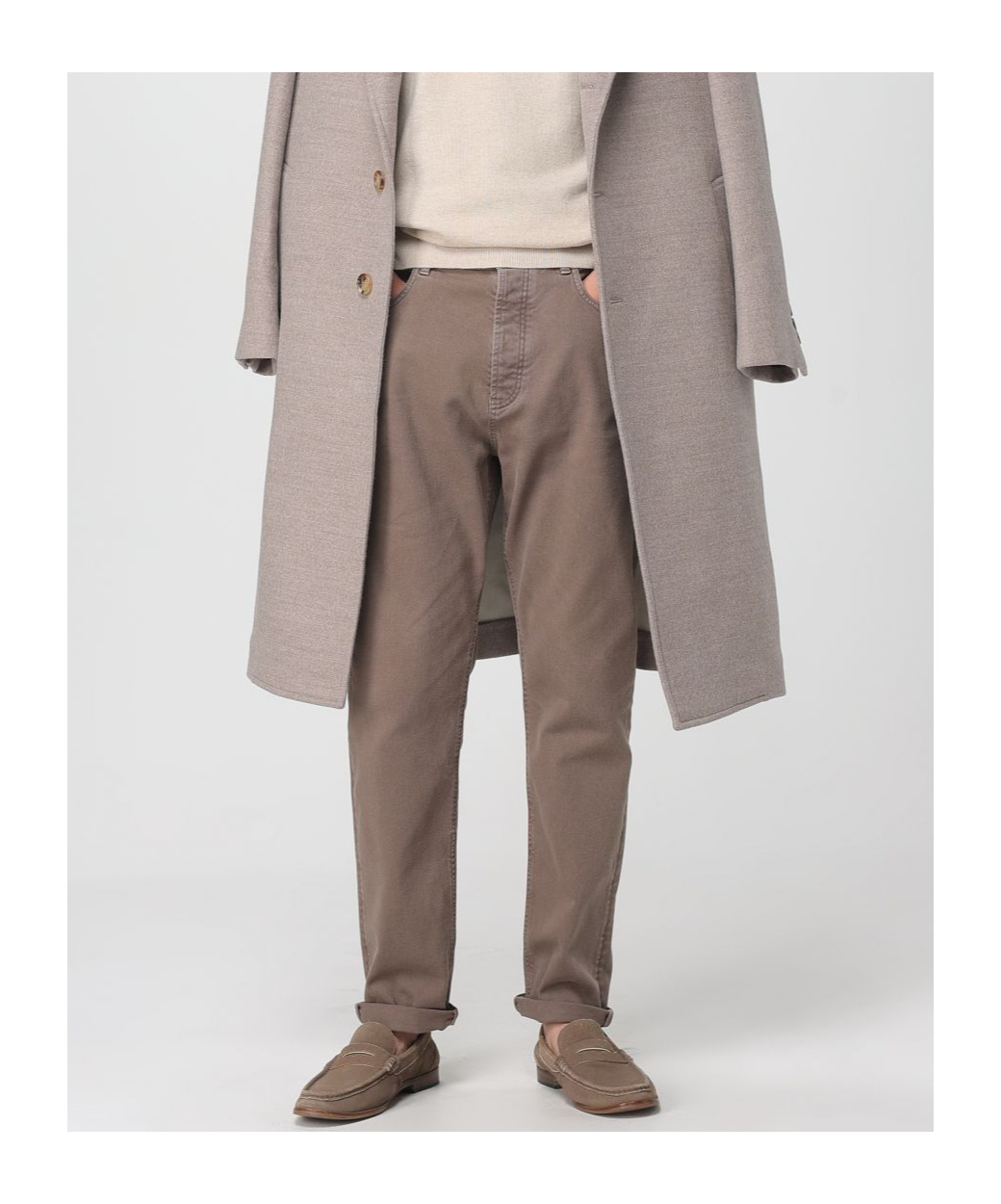 Brunello Cucinelli Jeans With Belt Loops In Brown