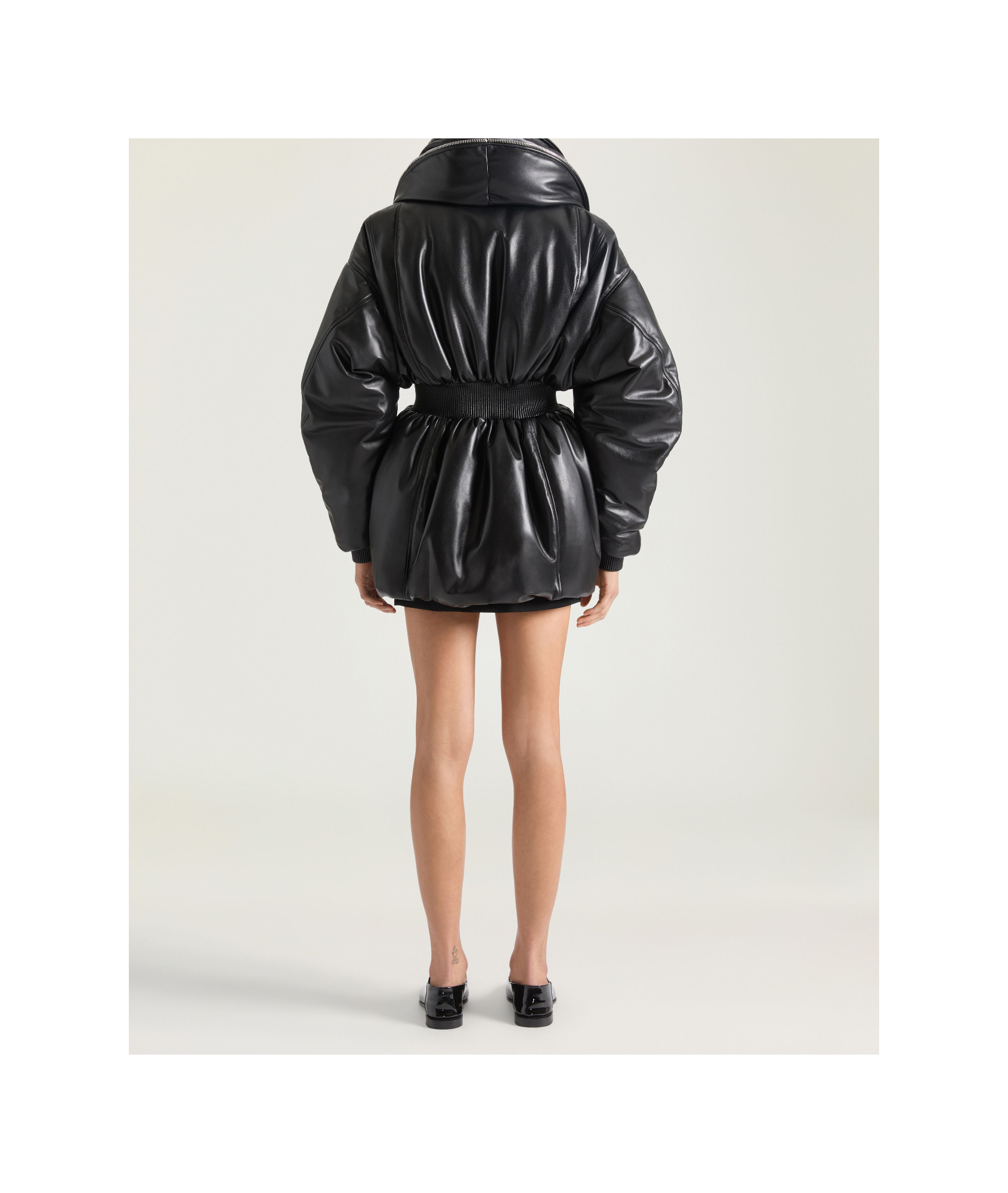 Givenchy Hourglass Bomber With Zipped Shawl Collar In Leather In Black