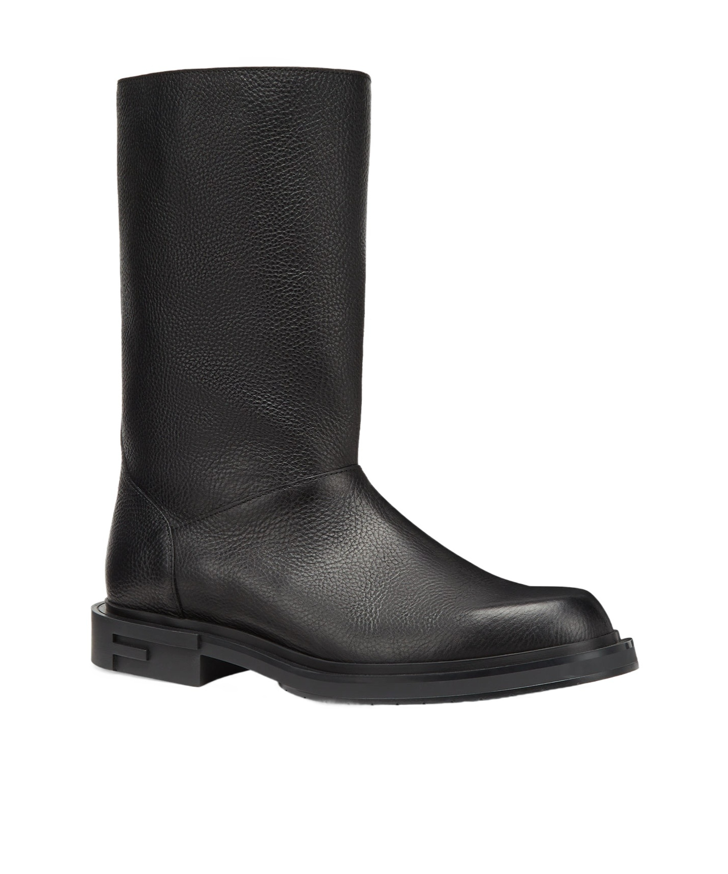 Fendi Leather Frame Boots In Black