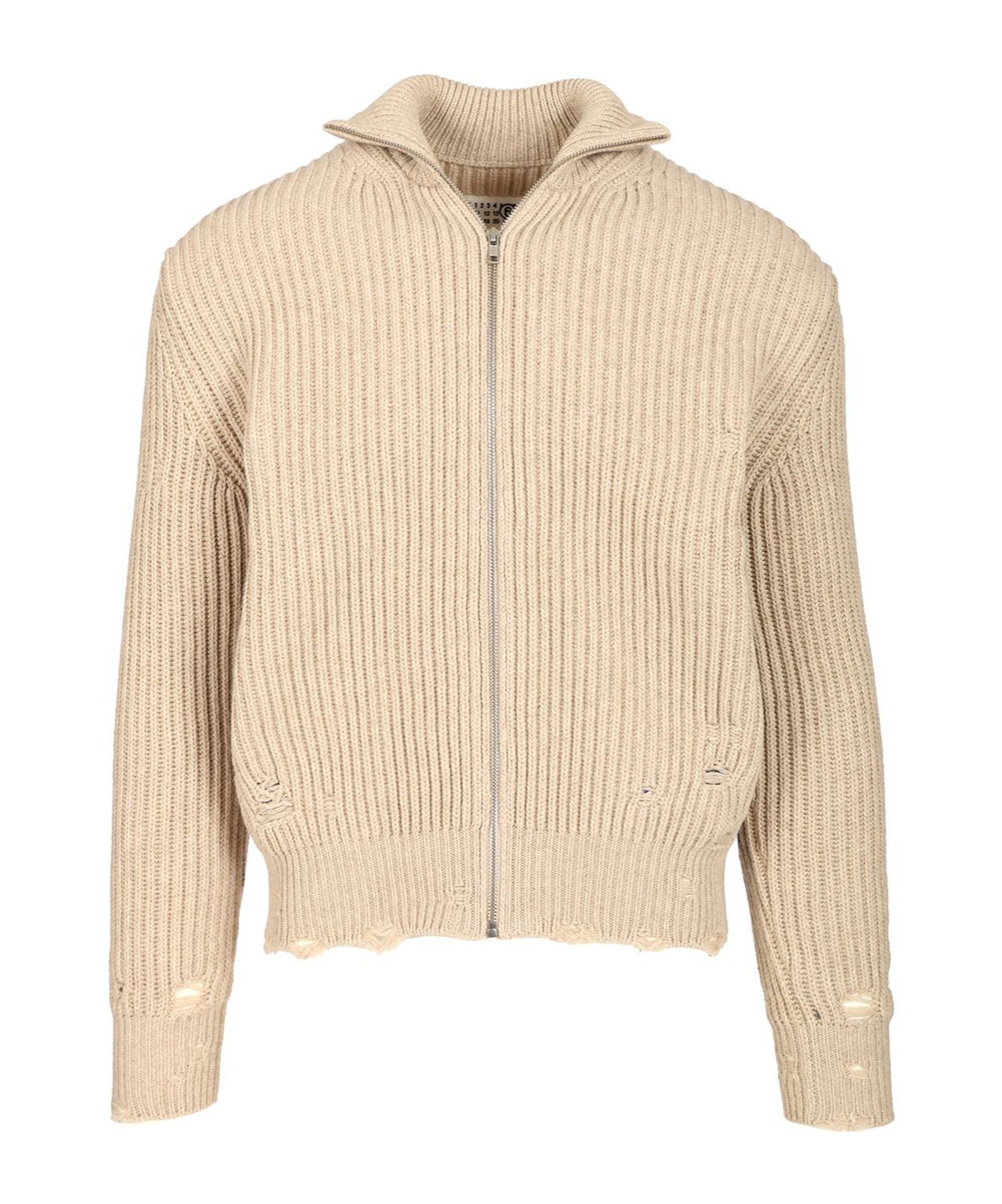 Mm6 Maison Margiela Wool Blend Knitted Jacket Jackets Beige In Pink