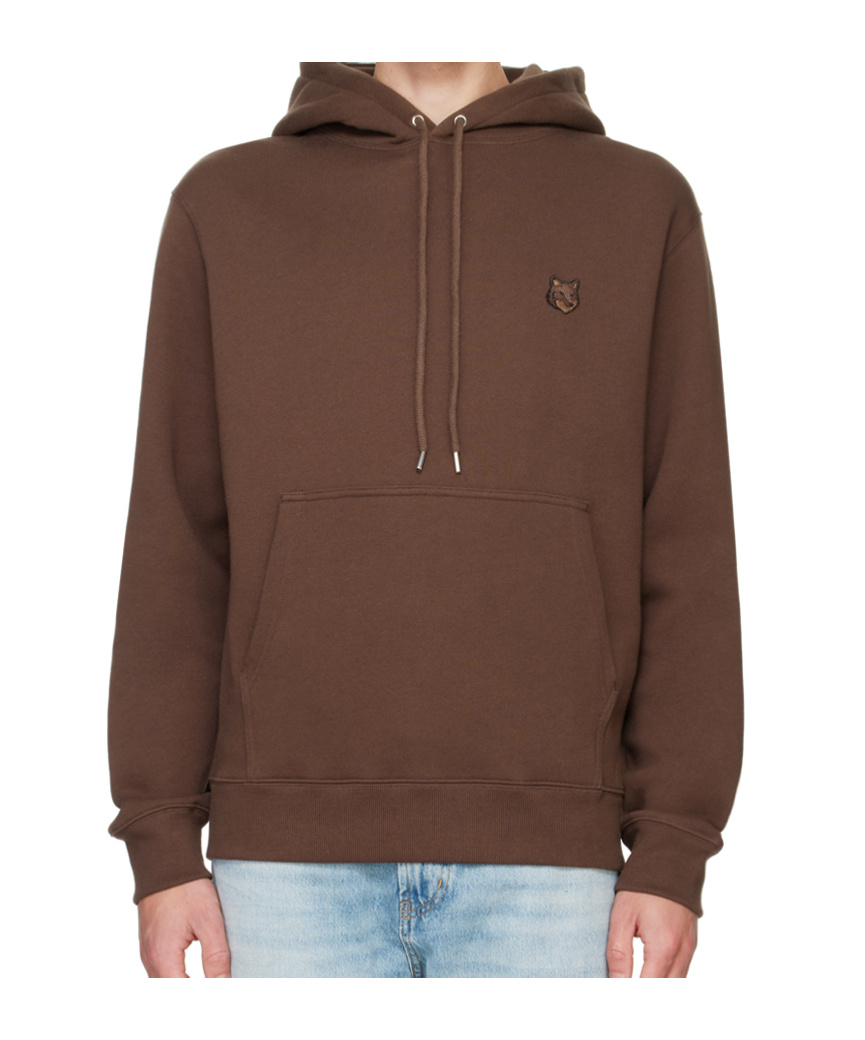 Maison Kitsuné Long-sleeved Hoodie In Brown