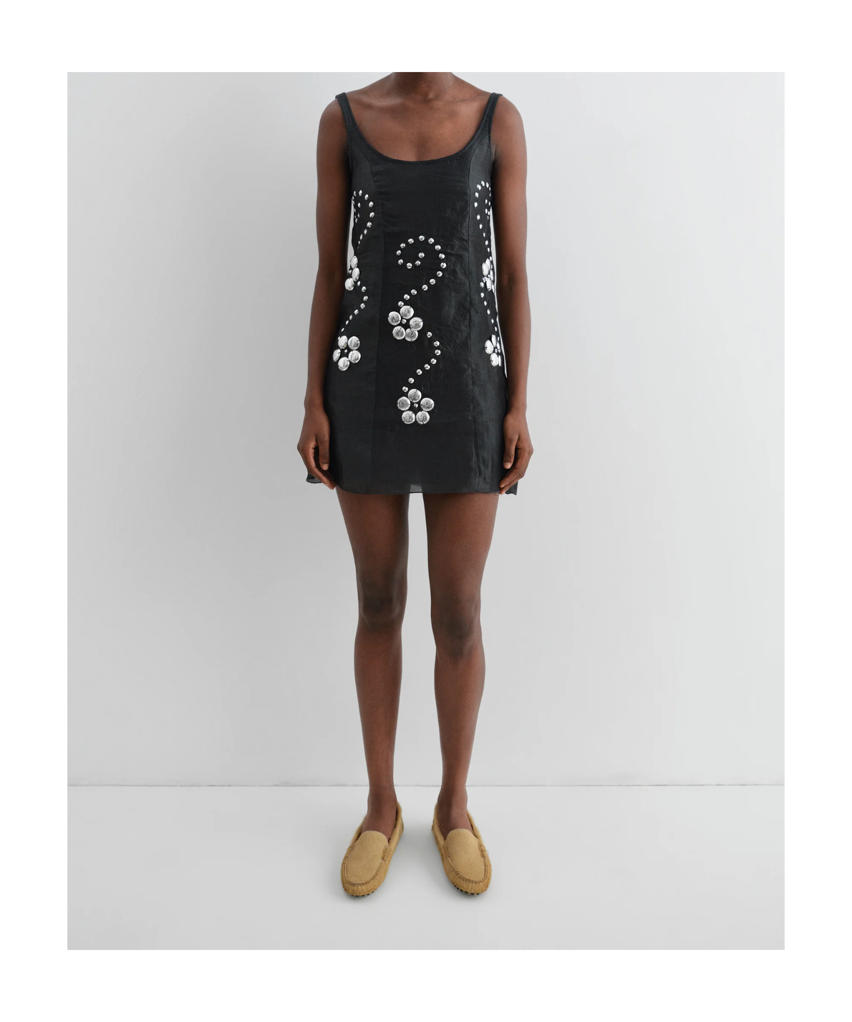 Gimaguas Mini Dress With Embellished Design And Fitted Silhouette In Black