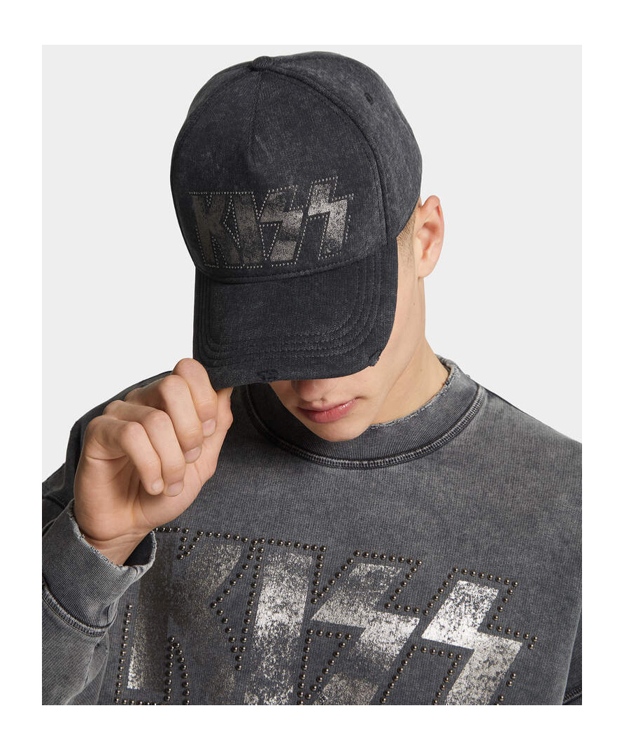 Dsquared2 Kiss Embellished Baseball Cap In Blue