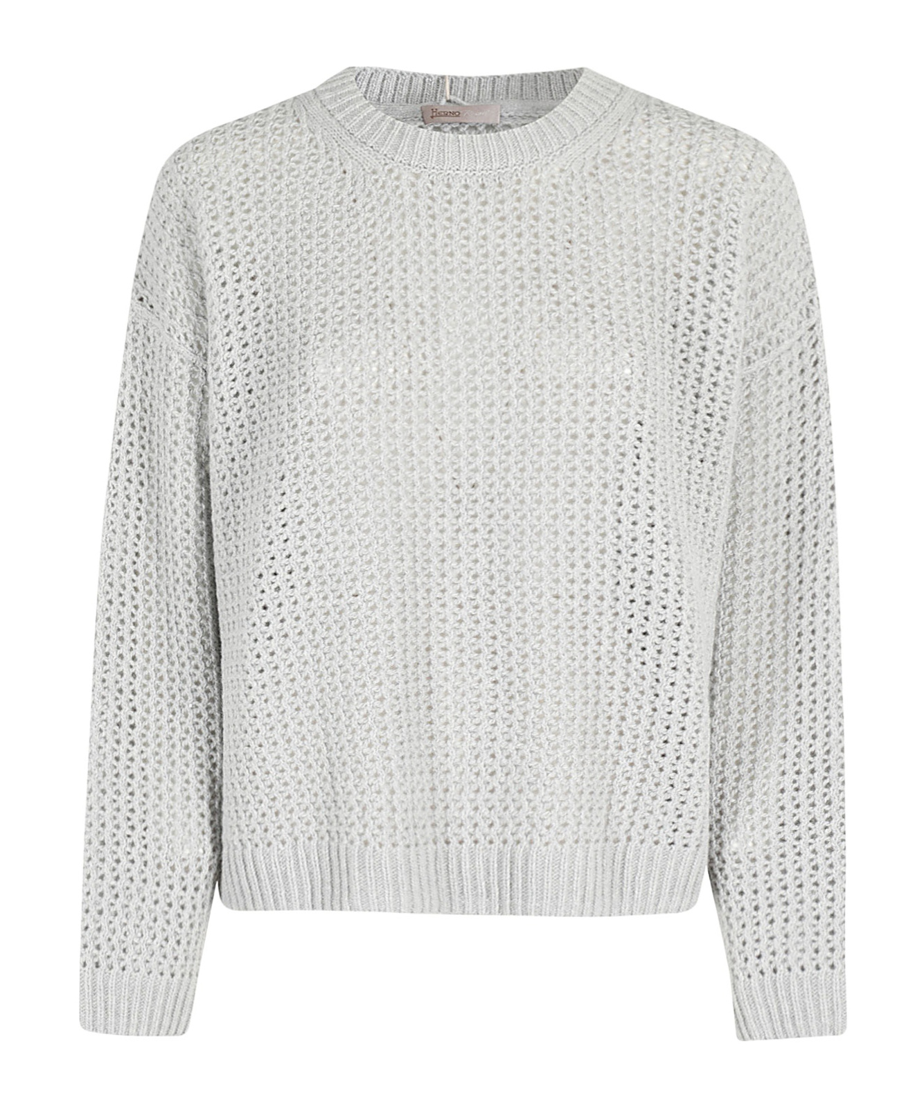 Herno Crewneck Knitted Jumper In Gray