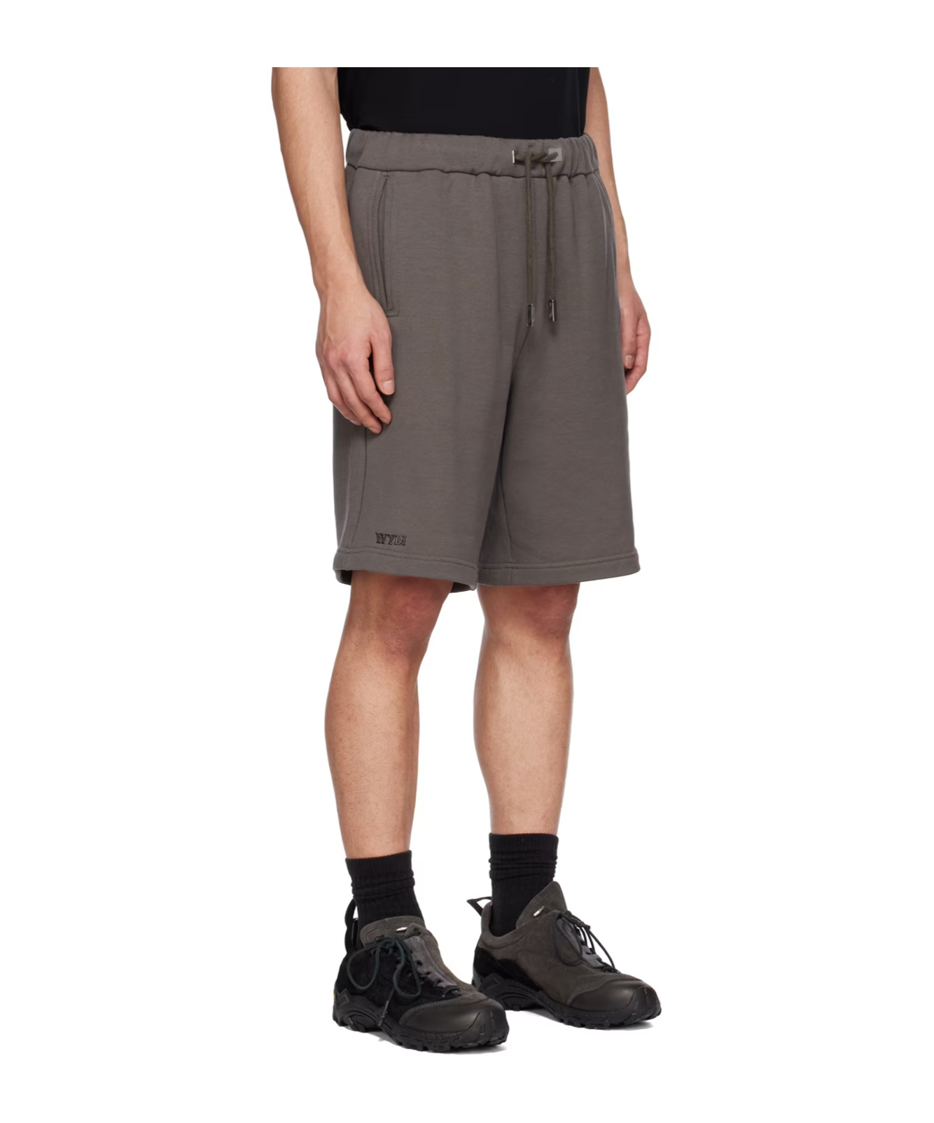 Wooyoungmi Drawstring Cotton Track Shorts In Black