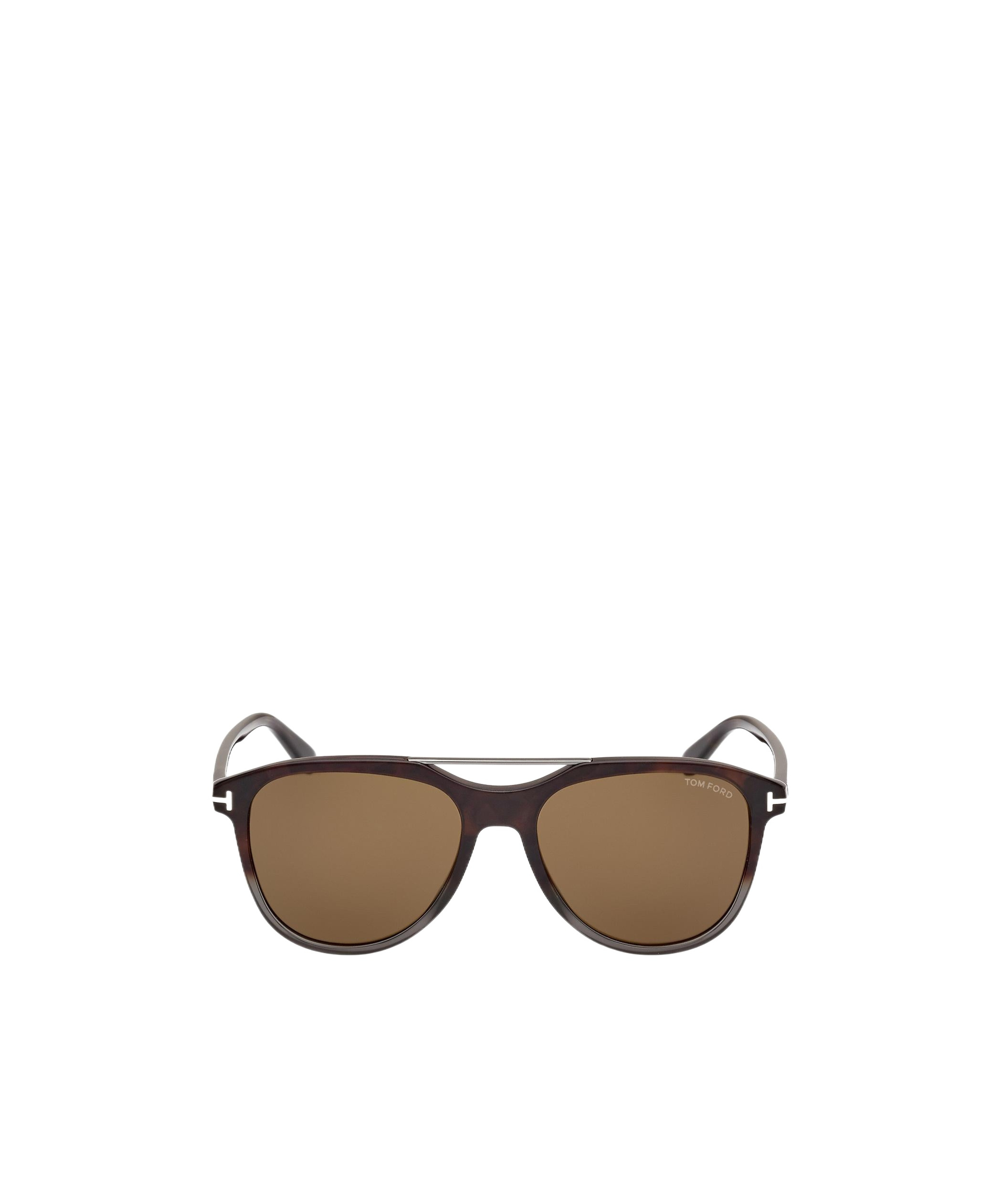 Tom Ford Eyewear Damian Pilot Frame Double Bridge Sunglasses In Brown