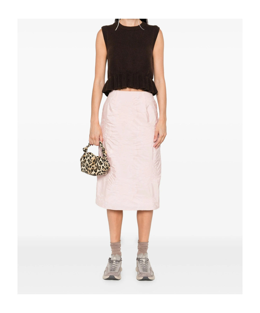 Cecilie Bahnsen Wool Cashmere Sleeveless Knitted Vest In Brown