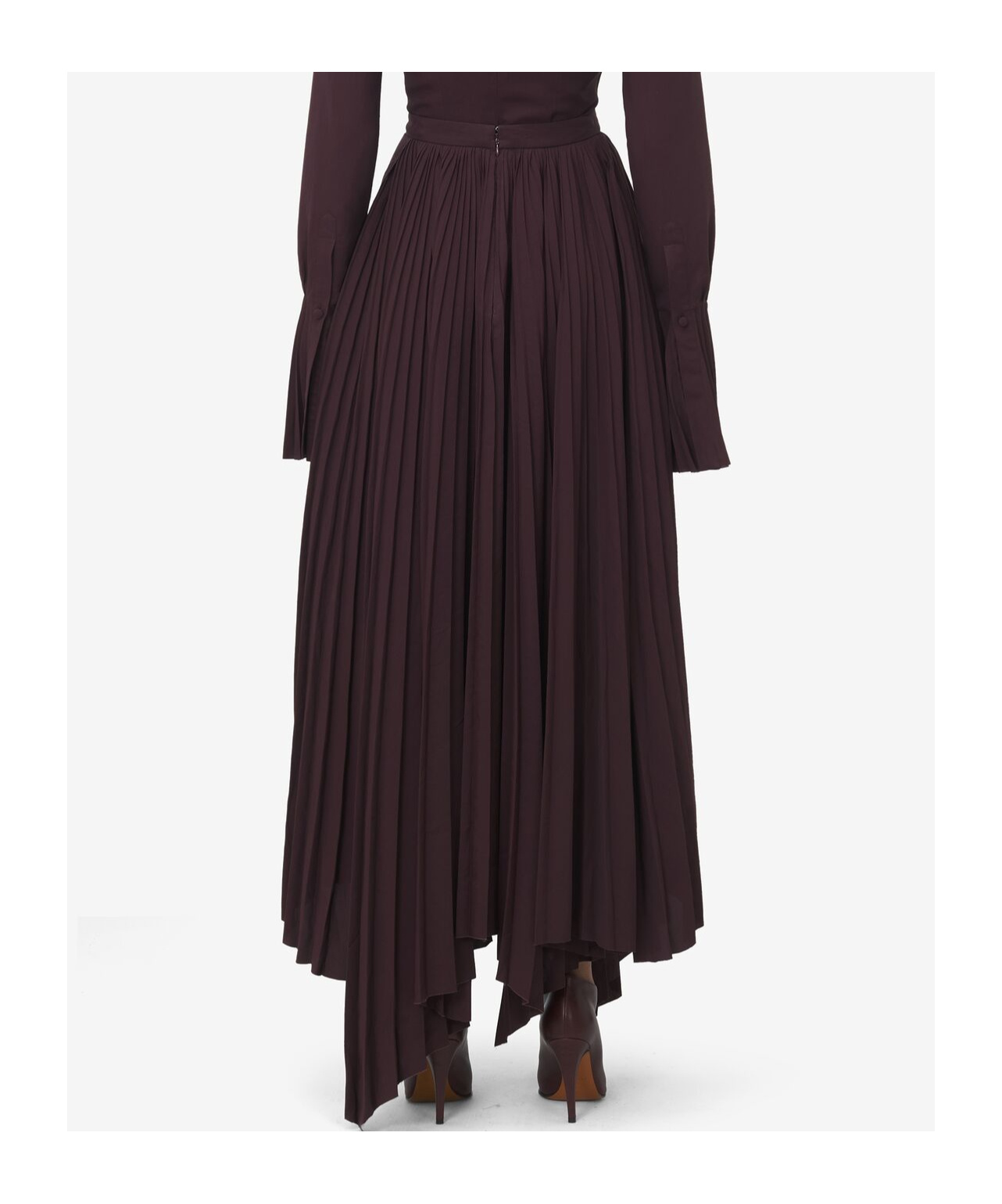 Alexander Mcqueen Asymmetrical Pleated Skirt In Black