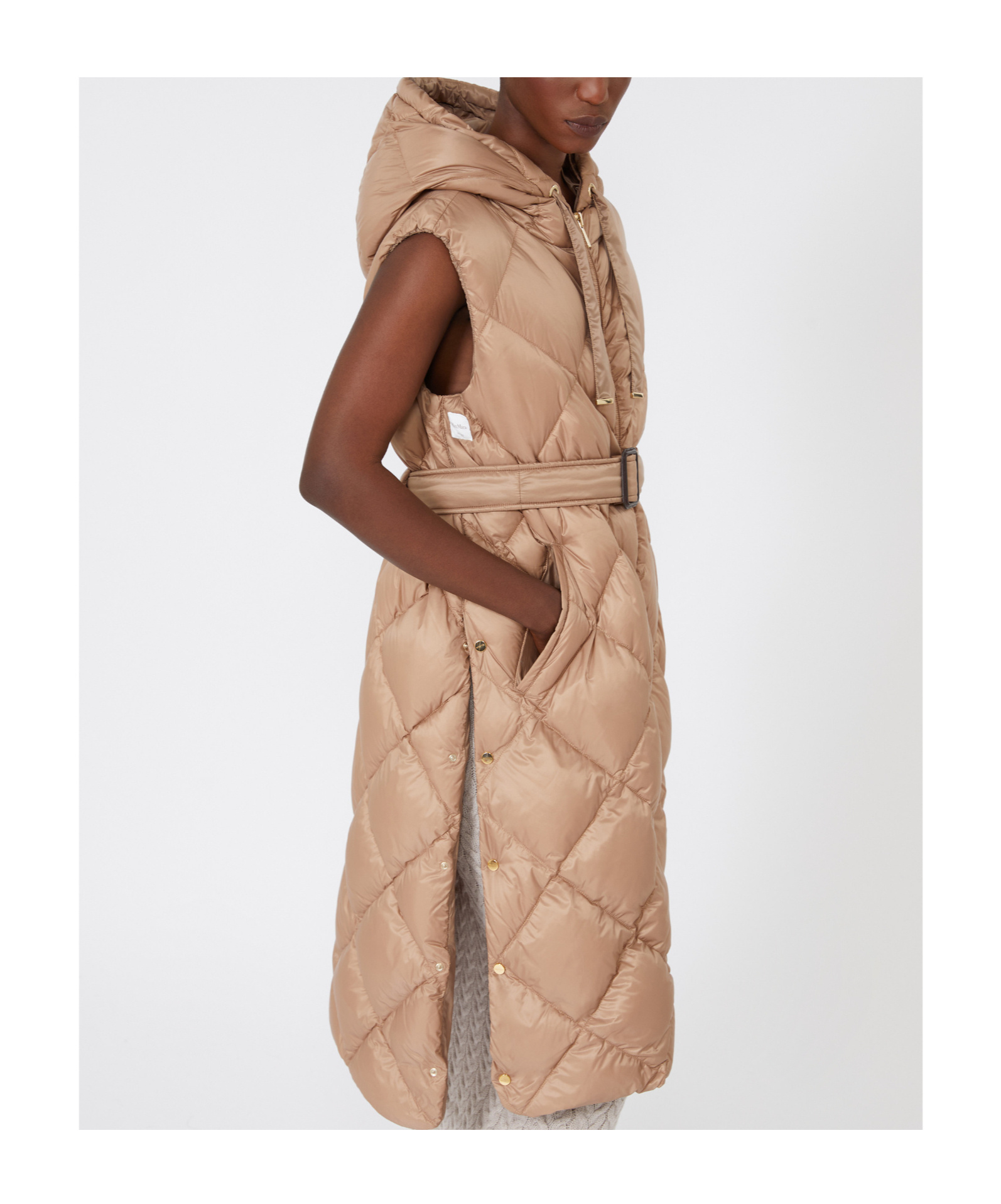 Max Mara The Cube Tregil Padded Gilet In Nude