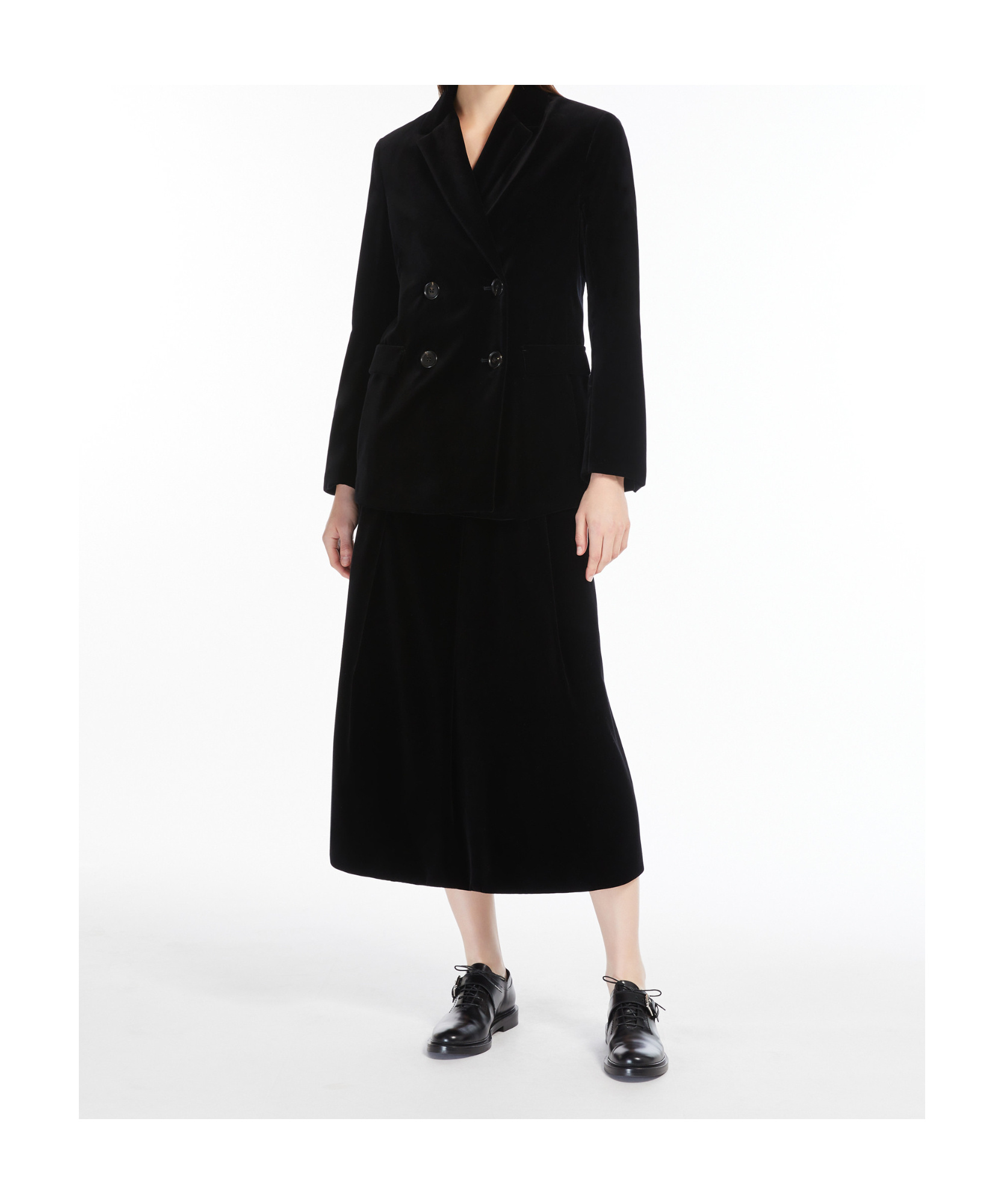 Max Mara 's  Double-breasted Long-sleeved Jacket In Black
