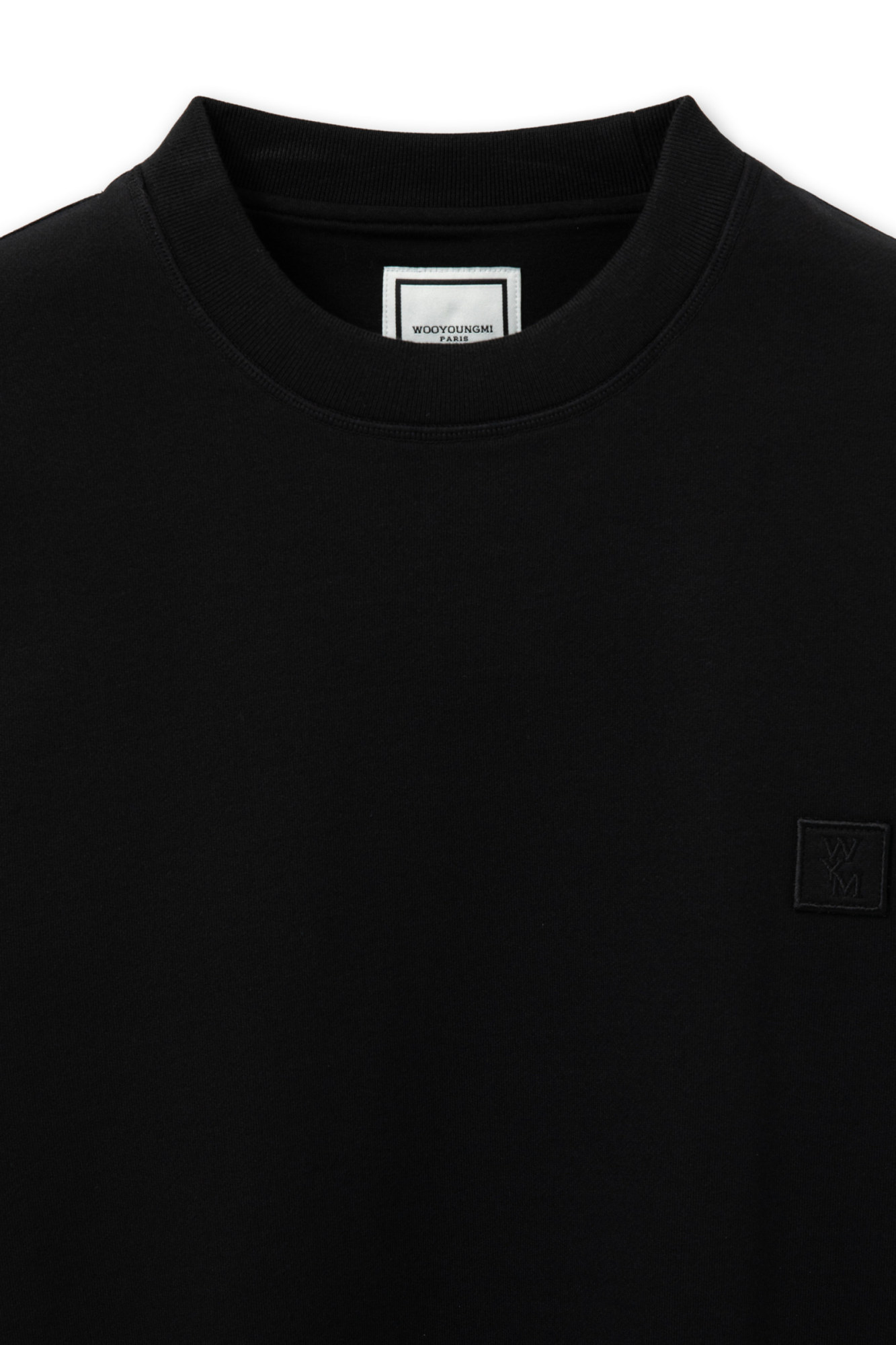 Wooyoungmi Round-collar Long-sleeve Hoodie In Black