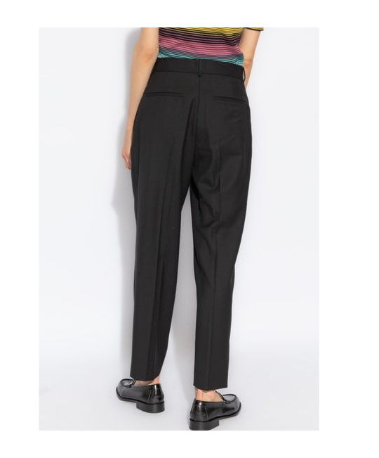 Shop Paul Smith Tapered-leg Wool Trousers In Black