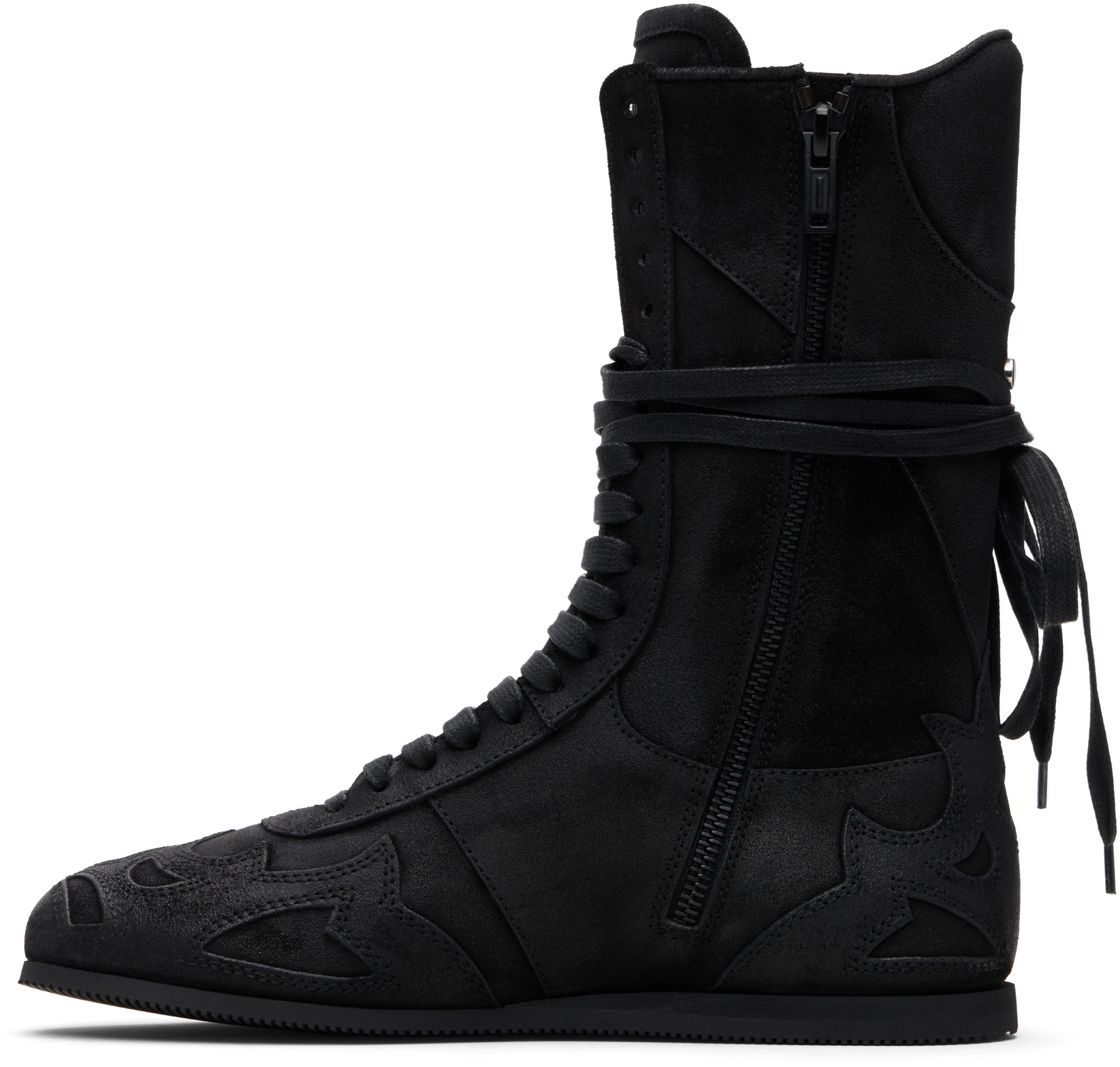 Ann Demeulemeester Palne High-top Boxing Sneakers In Black