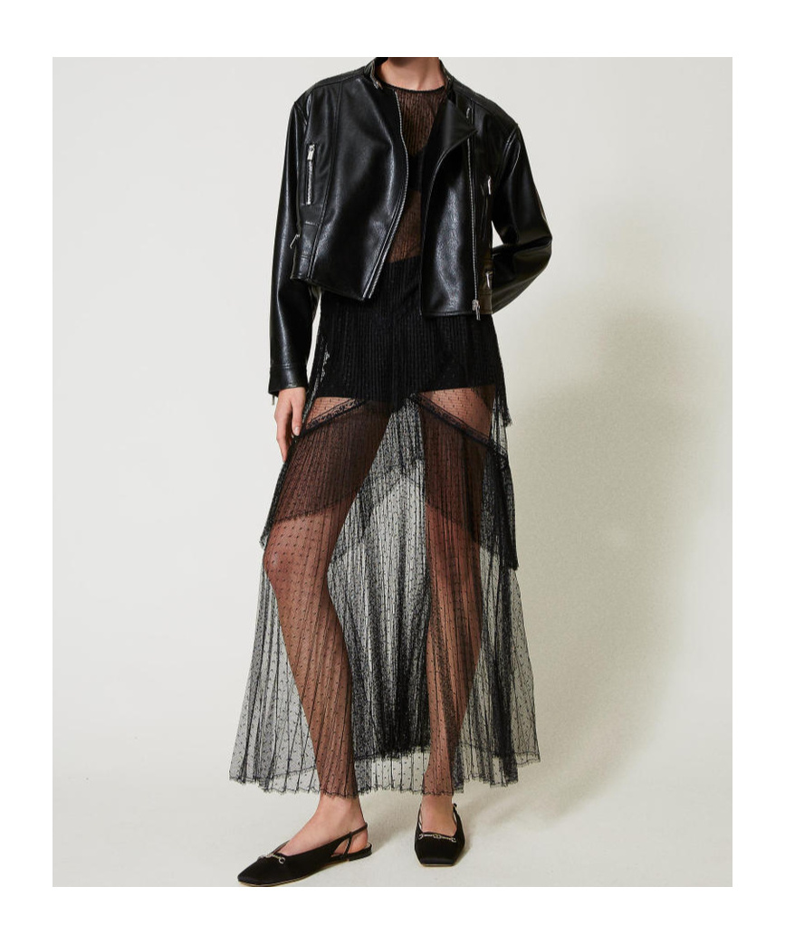 Twinset Twin-set Elegant Polyester Dress Design In Black