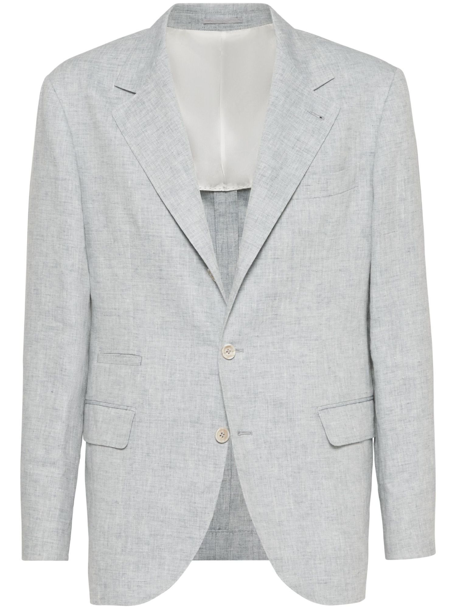 Brunello Cucinelli Linen Unconstructed Blazer In White