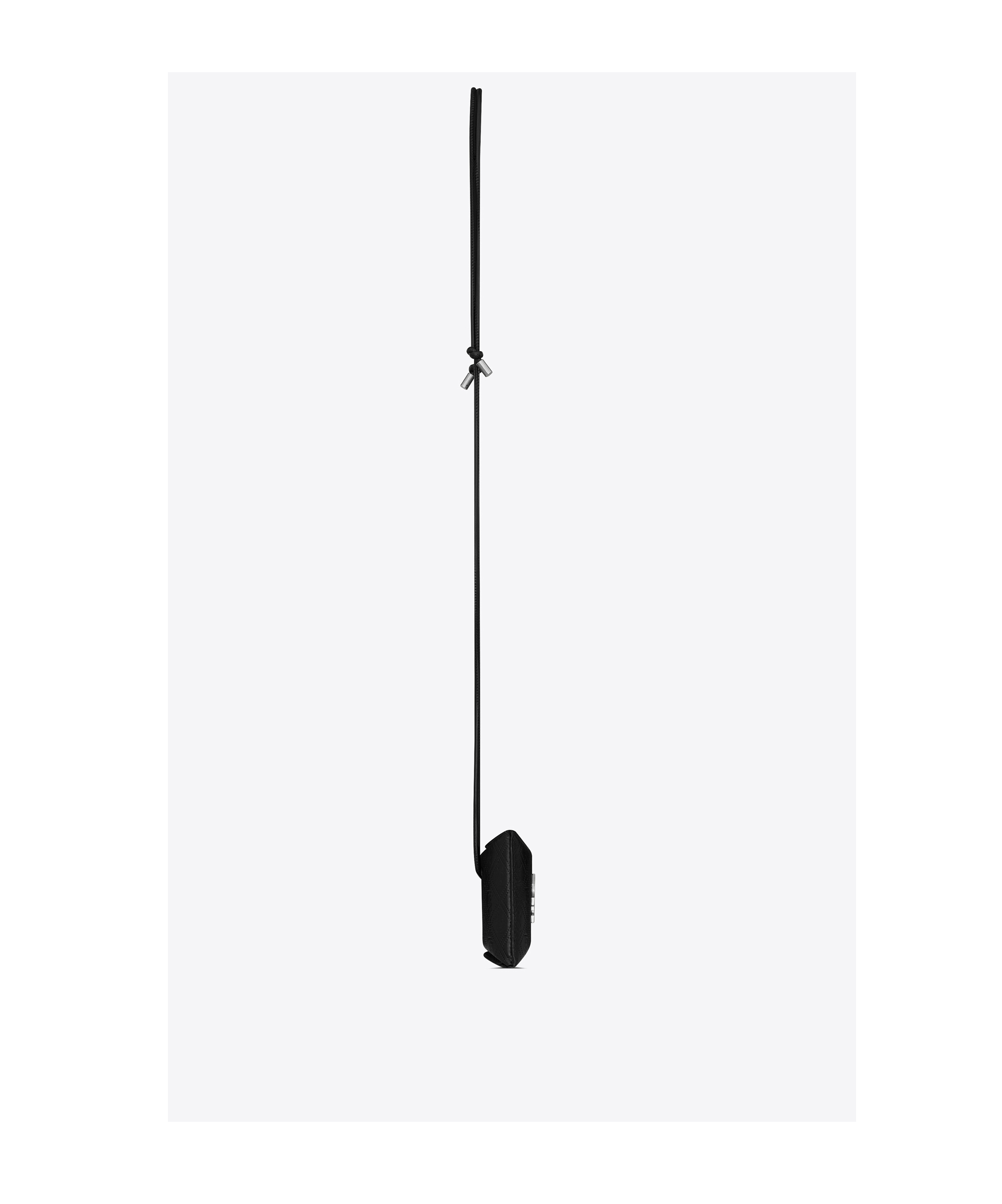 Saint Laurent Cassandre-plaque Leather Airpods Case In Black