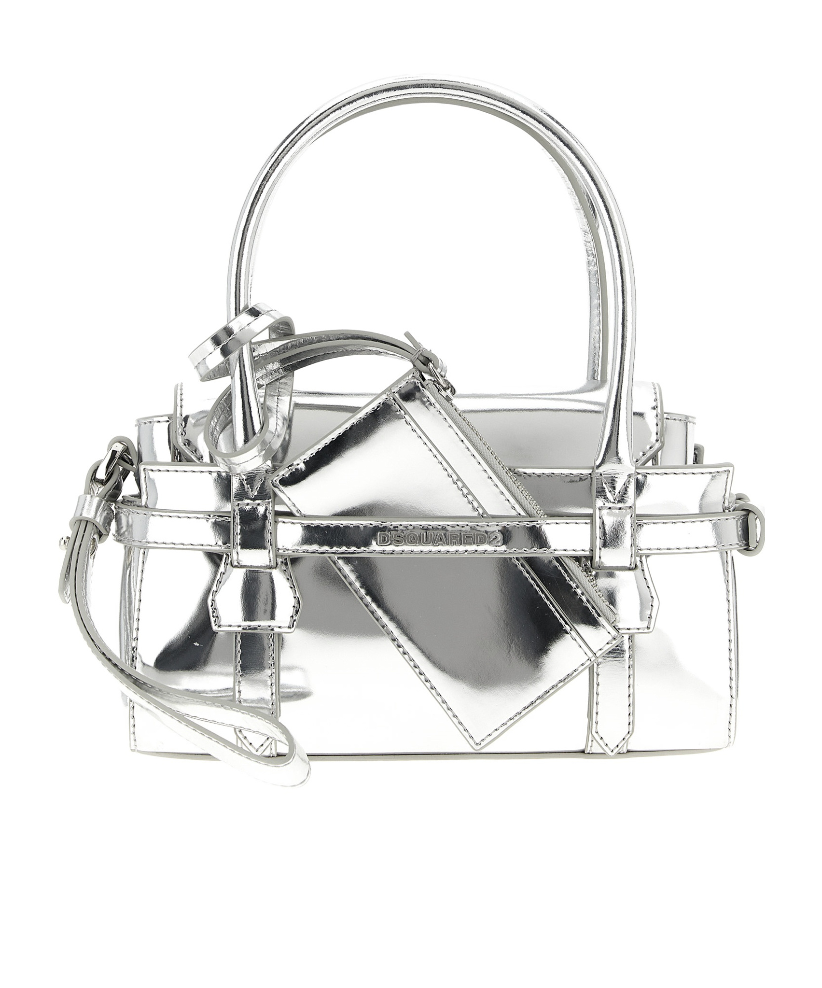 Dsquared2 Twin Mini Handbag In Silver