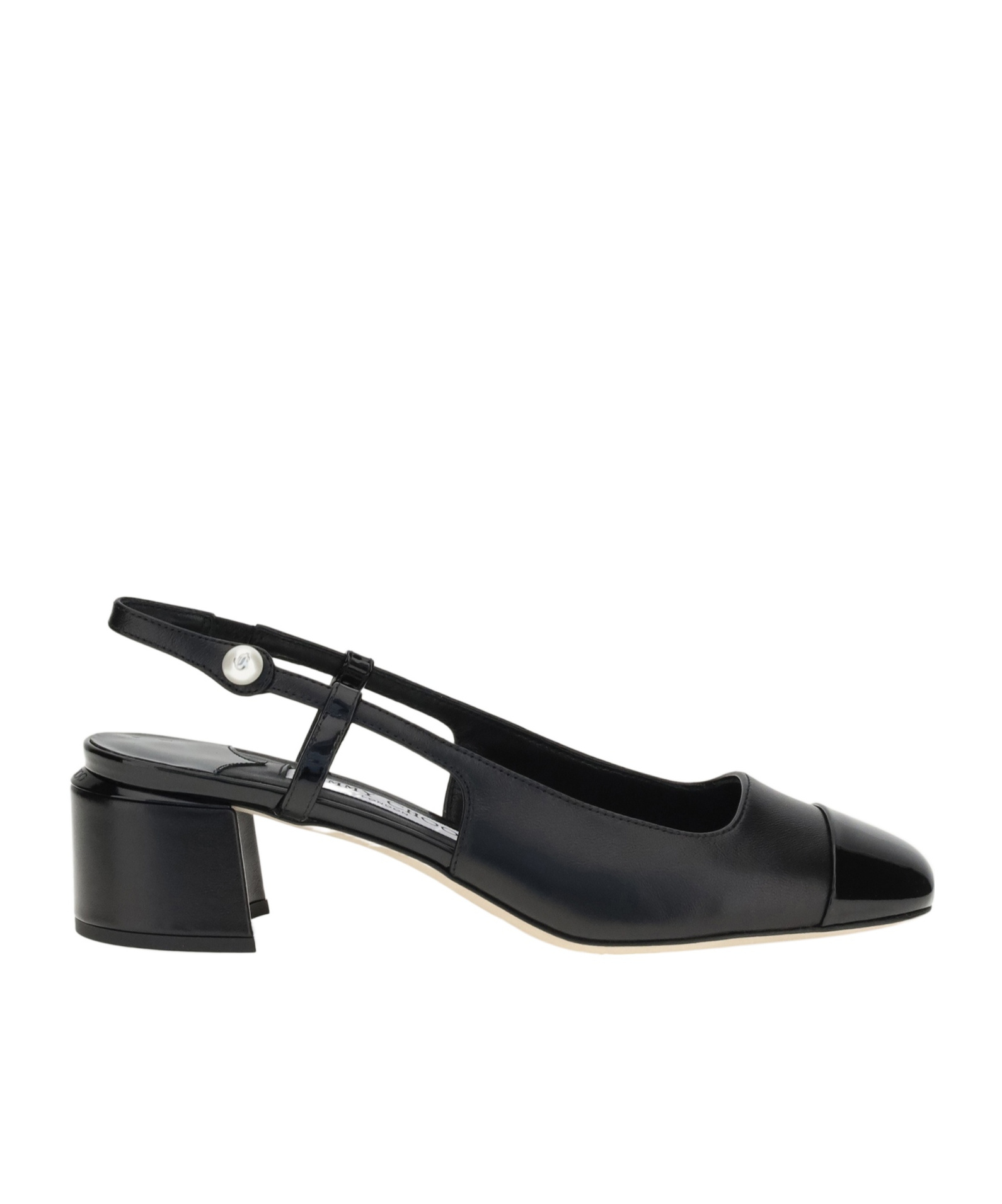 Jimmy Choo Patent Leather Pumps With Slingback And Decorative Button