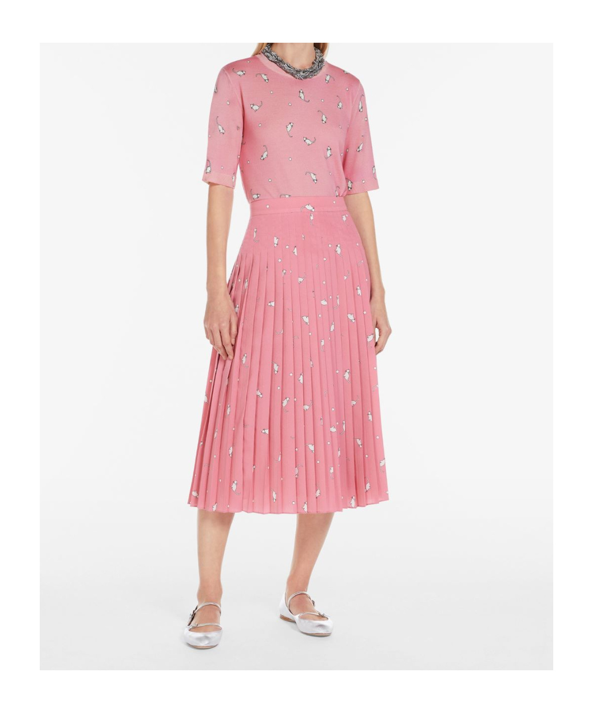 Shop Max Mara Short-sleeved Wool Sweater In Pink