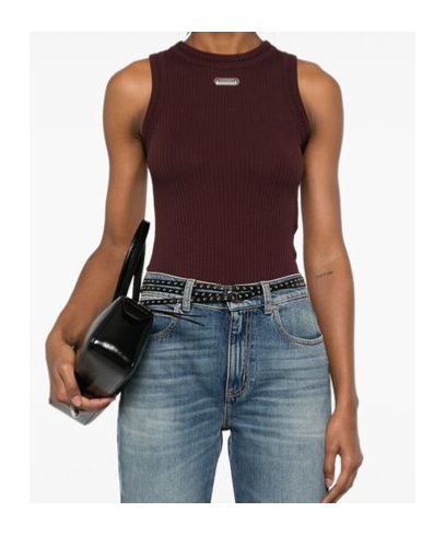 Alexander Mcqueen Logo Plaque Ribbed Tank Top In Black
