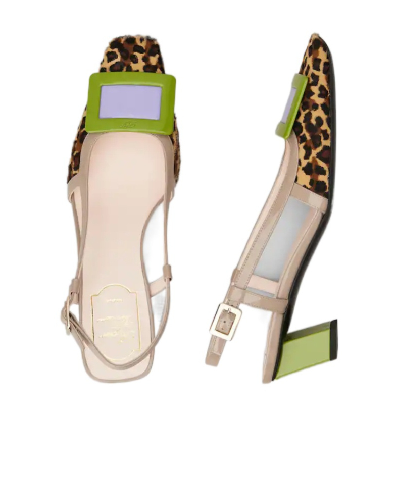 Roger Vivier Belle Vivier Slingback Pumps In Leather In Multi