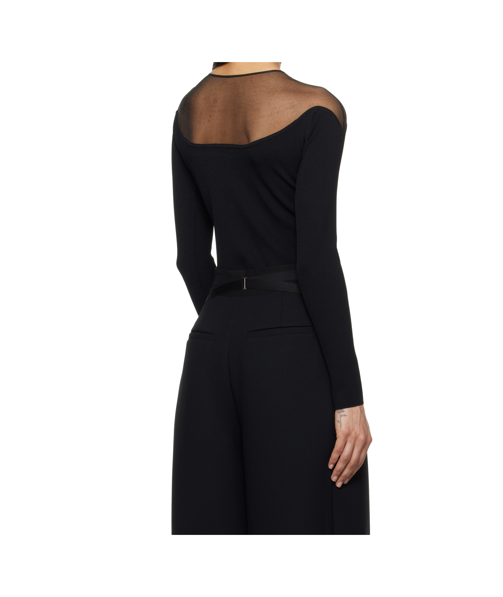 Mugler Long Sleeve Jumpsuit In Black