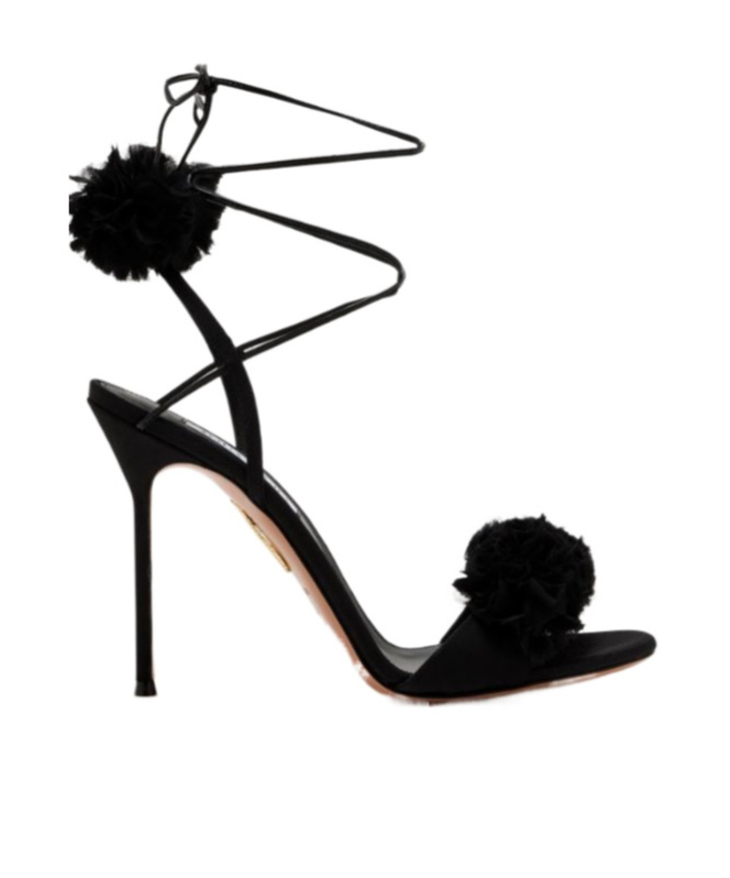 Aquazzura Round-toe High-heeled Sandals In Black