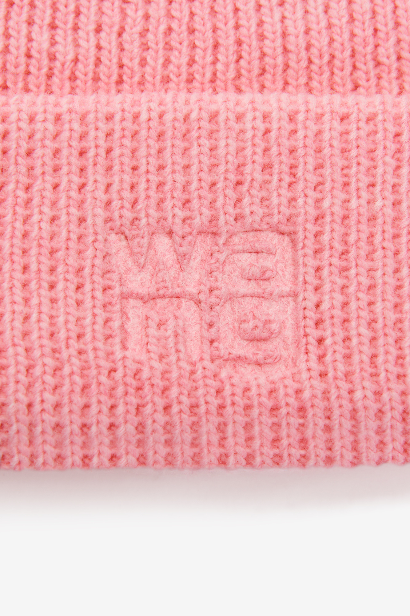Alexander Wang Logo Beanie In Compact Deboss In Pink