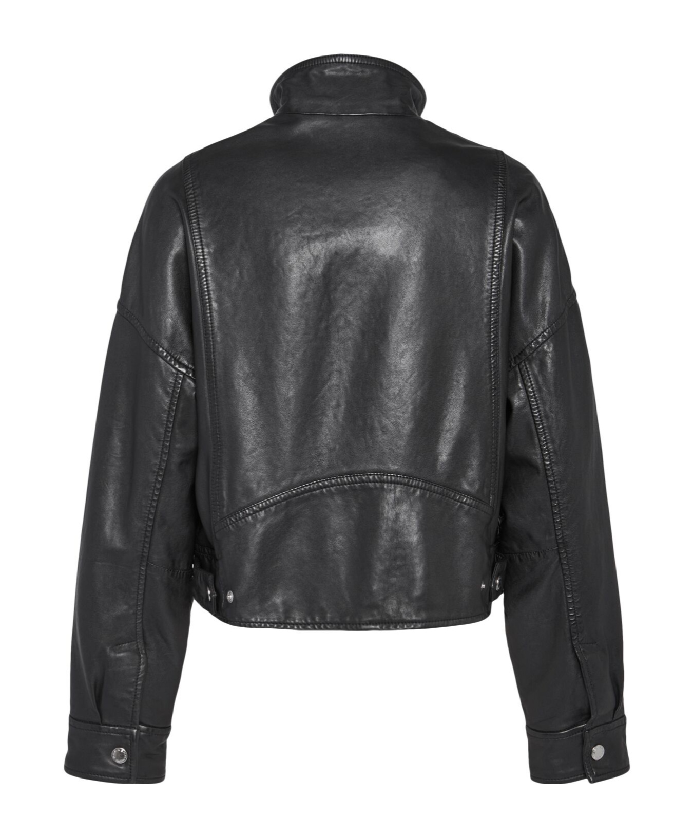Weekend Max Mara Angel Leather Bomber Jacket In Black | ModeSens