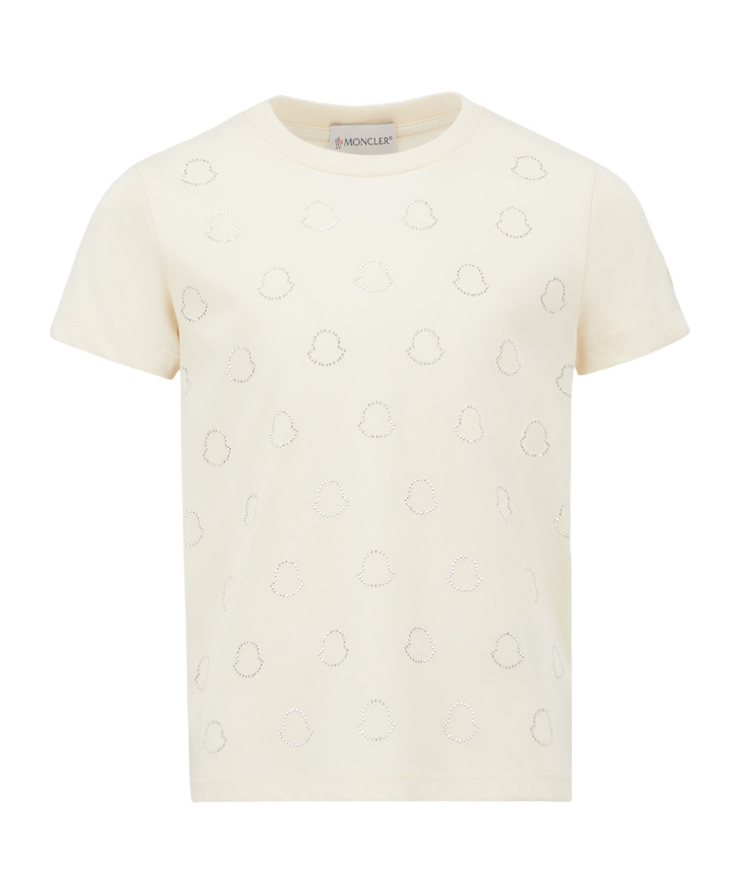 Moncler Crystal Logo T-shirt In Nude